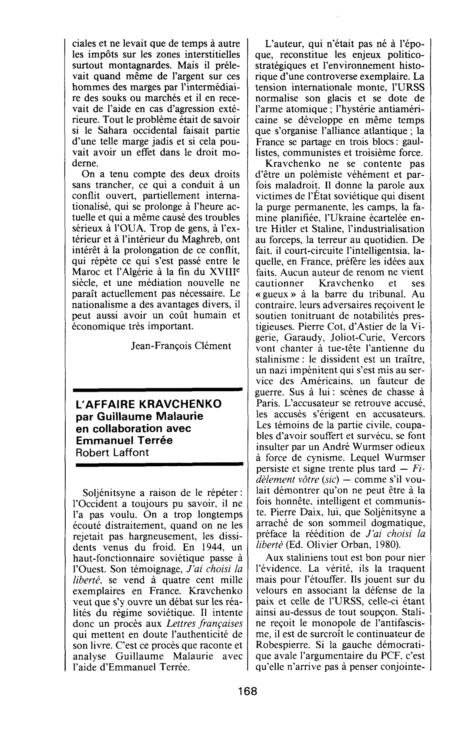 L’AFFAIRE KRAVCHENKO par Guillaume Malaurie en collaboration avec Emmanuel Terrée