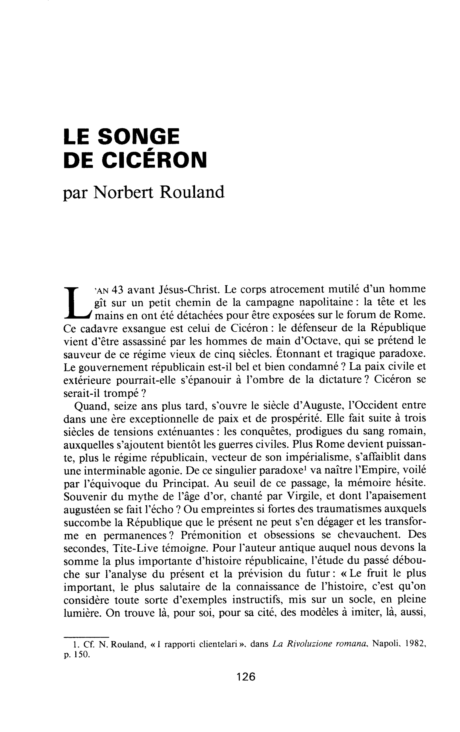 LE SONGE DE CICÉRON