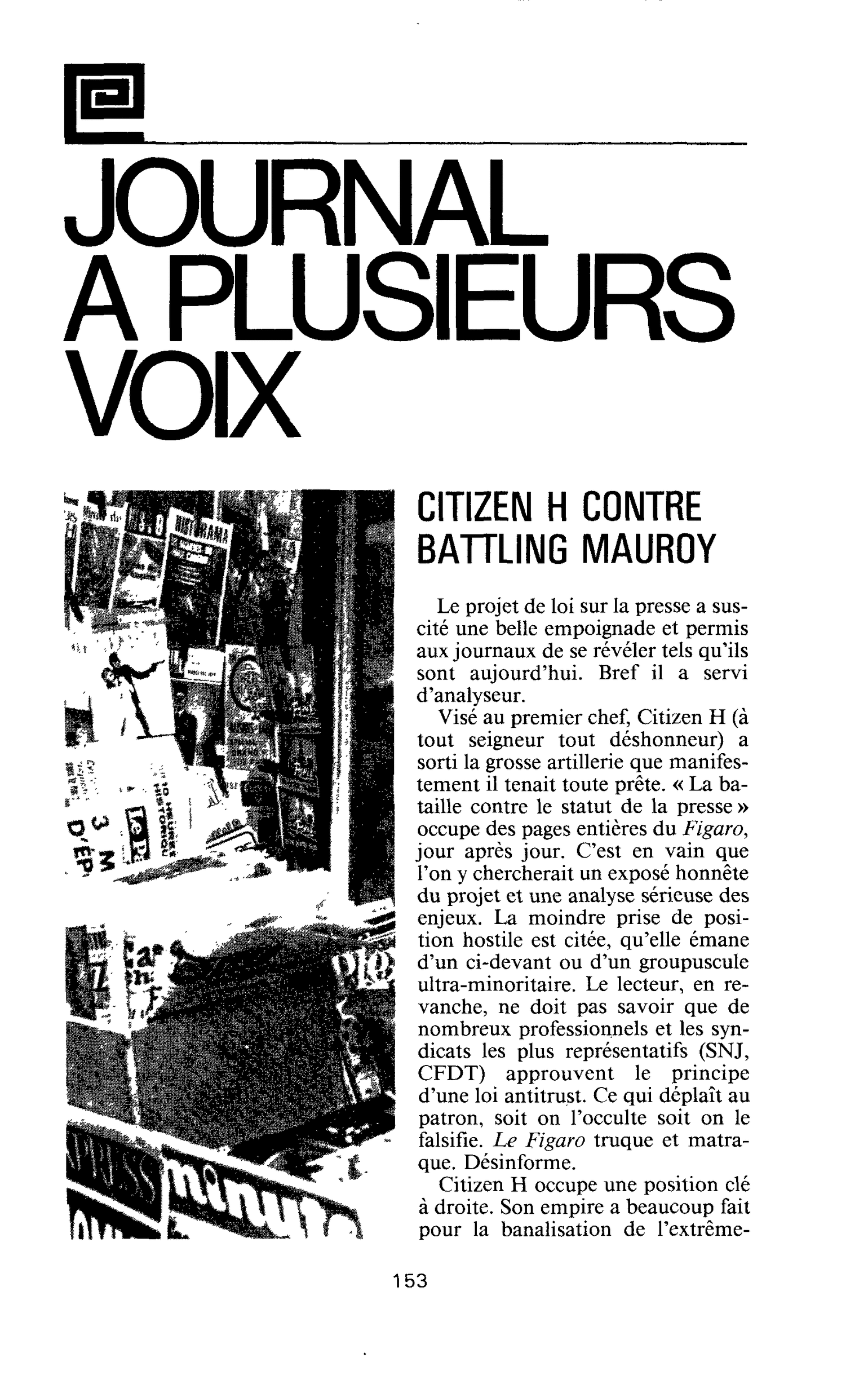 CITIZEN H CONTRE BATTLING  MAUROY