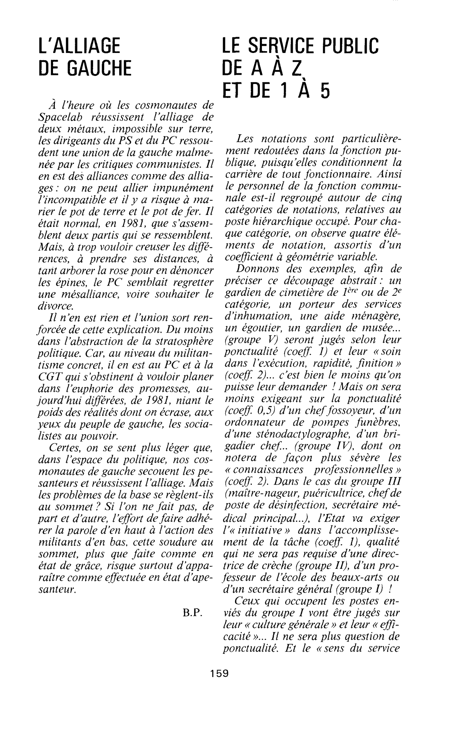 LE SERVICE PUBLIC DE A À Z ET DE 1 À 5