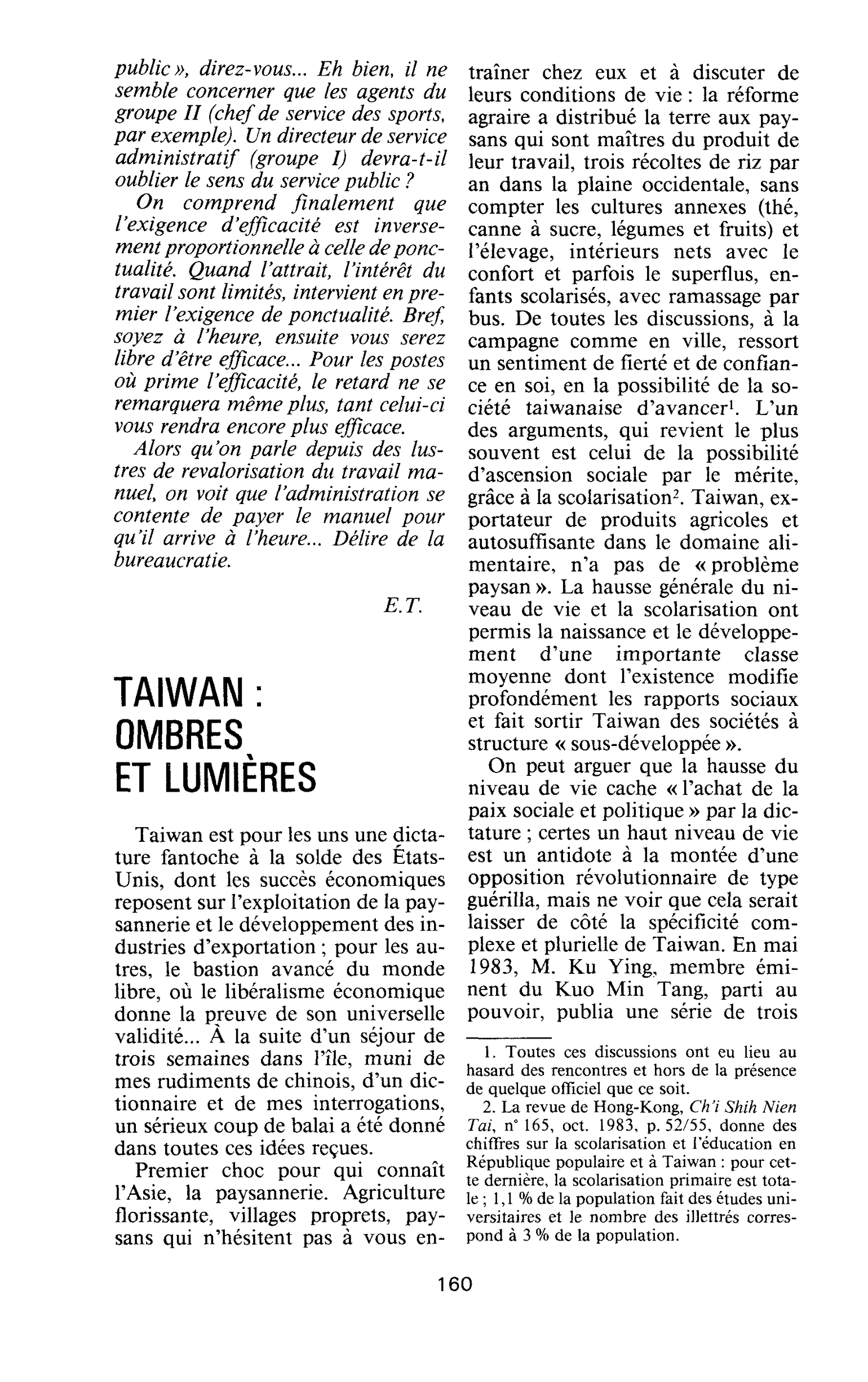 TAIWAN : OMBRES ET LUMIÈRES