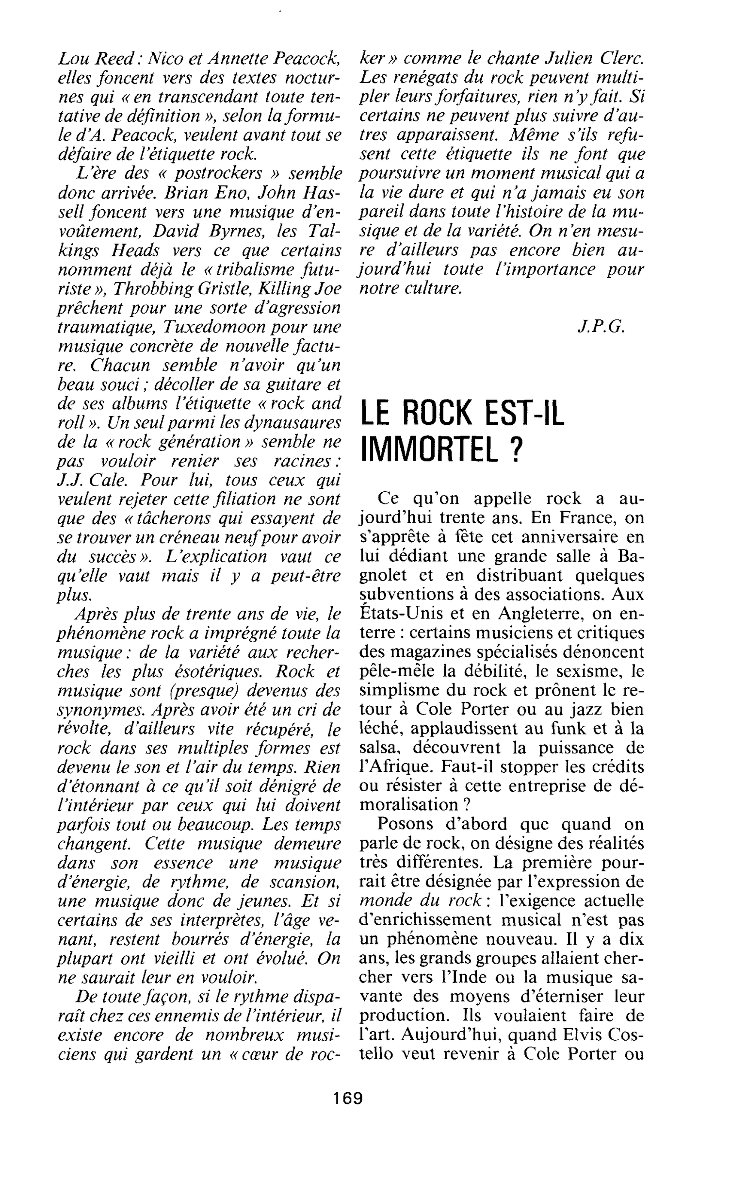 LE ROCK EST-IL IMMORTEL ?