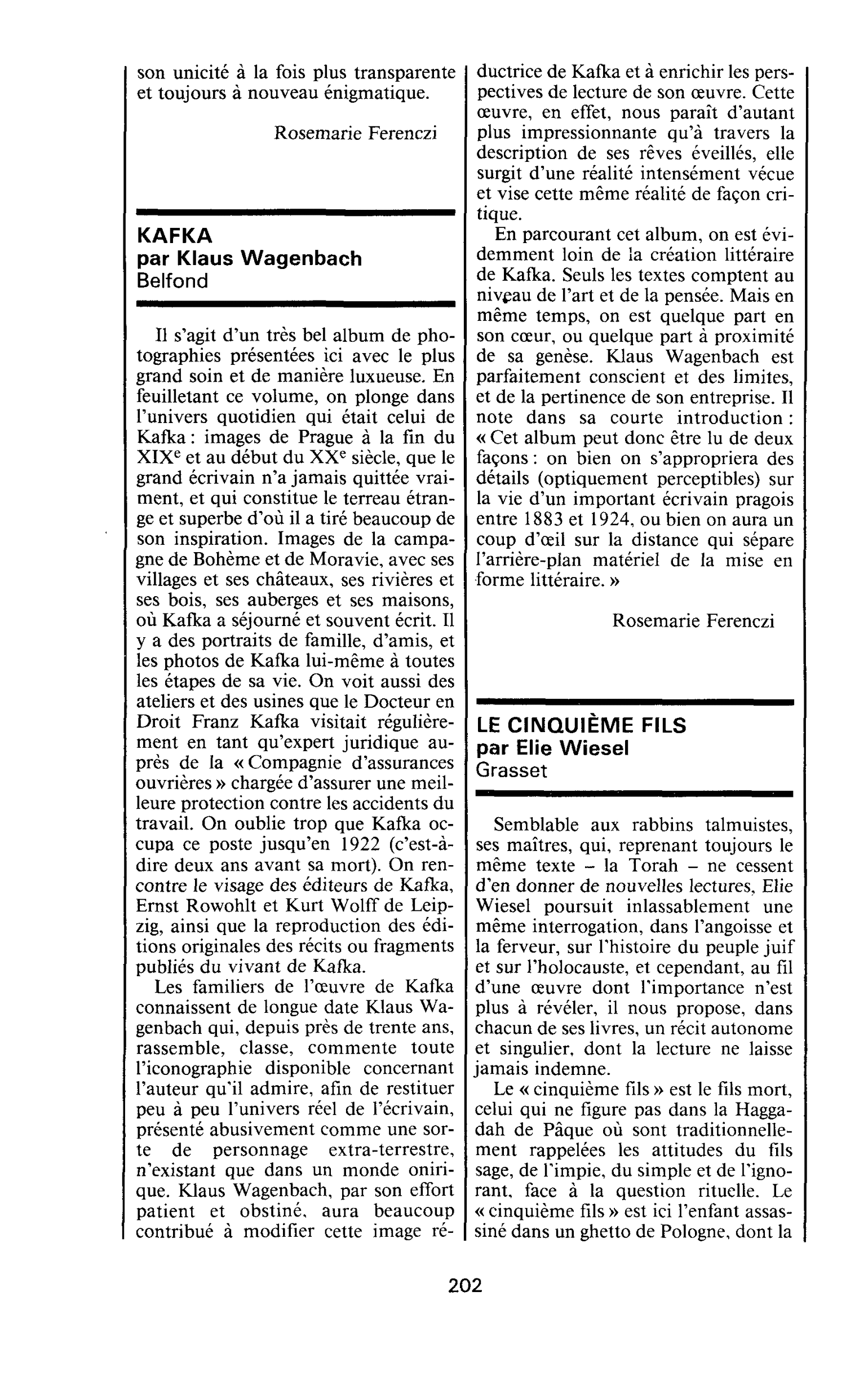 LE CINQUIÈME FILS par Elie Wiesel