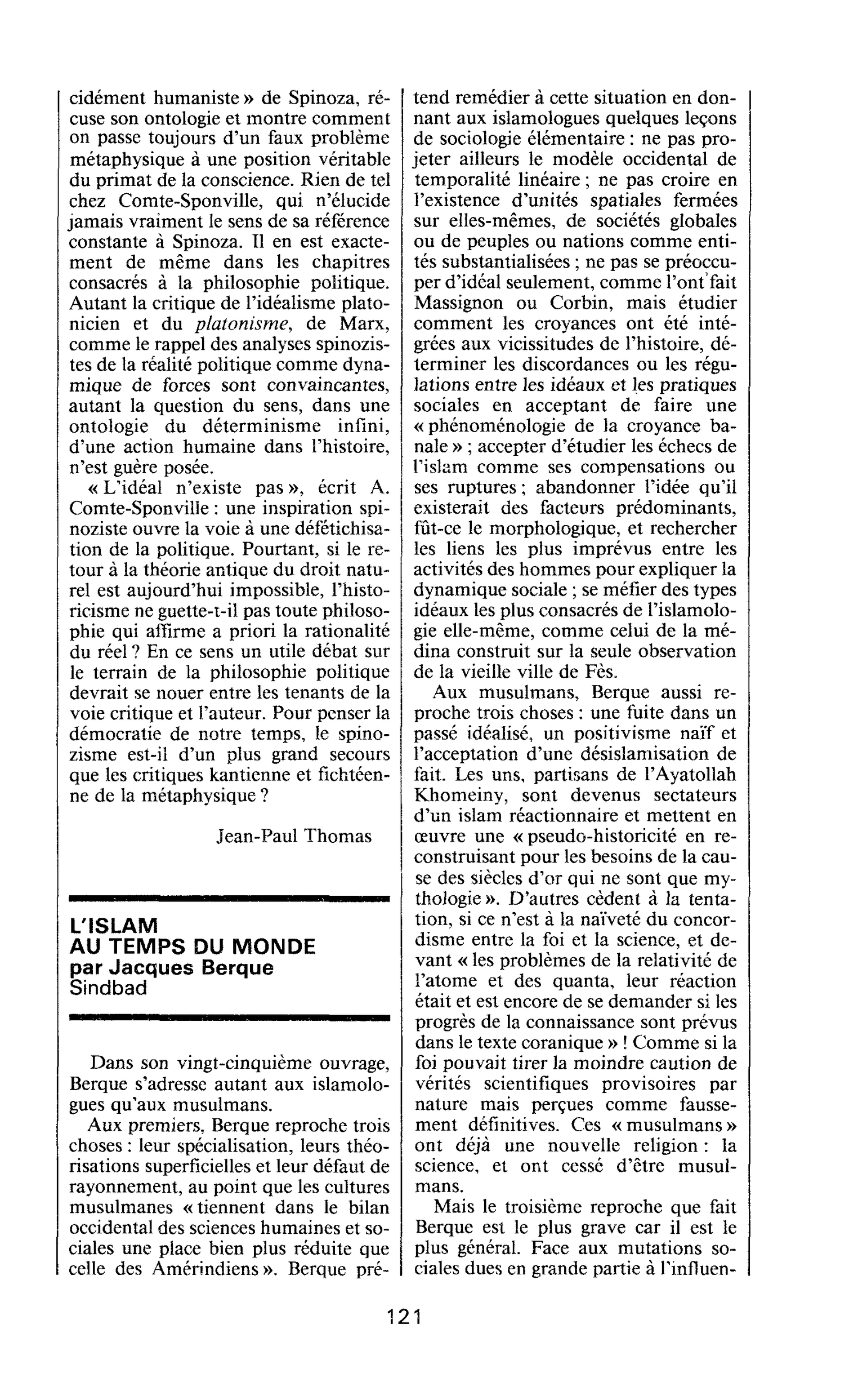 L’ISLAM AU TEMPS DU MONDE par Jacques Berque