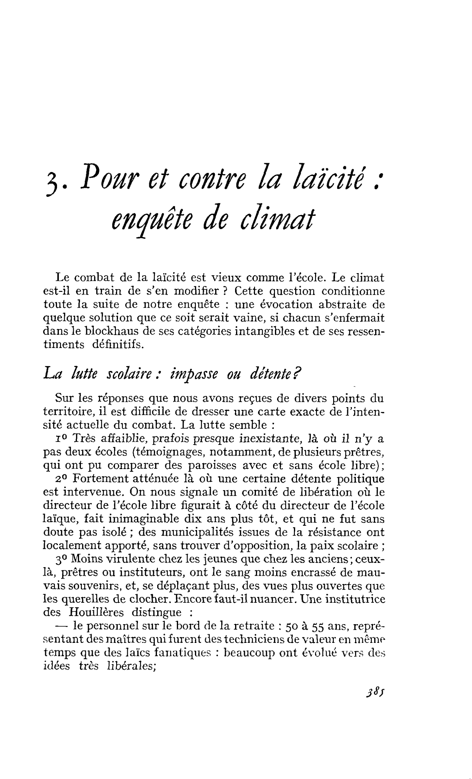 3. Pour et contre la laïcité : enquête de climat