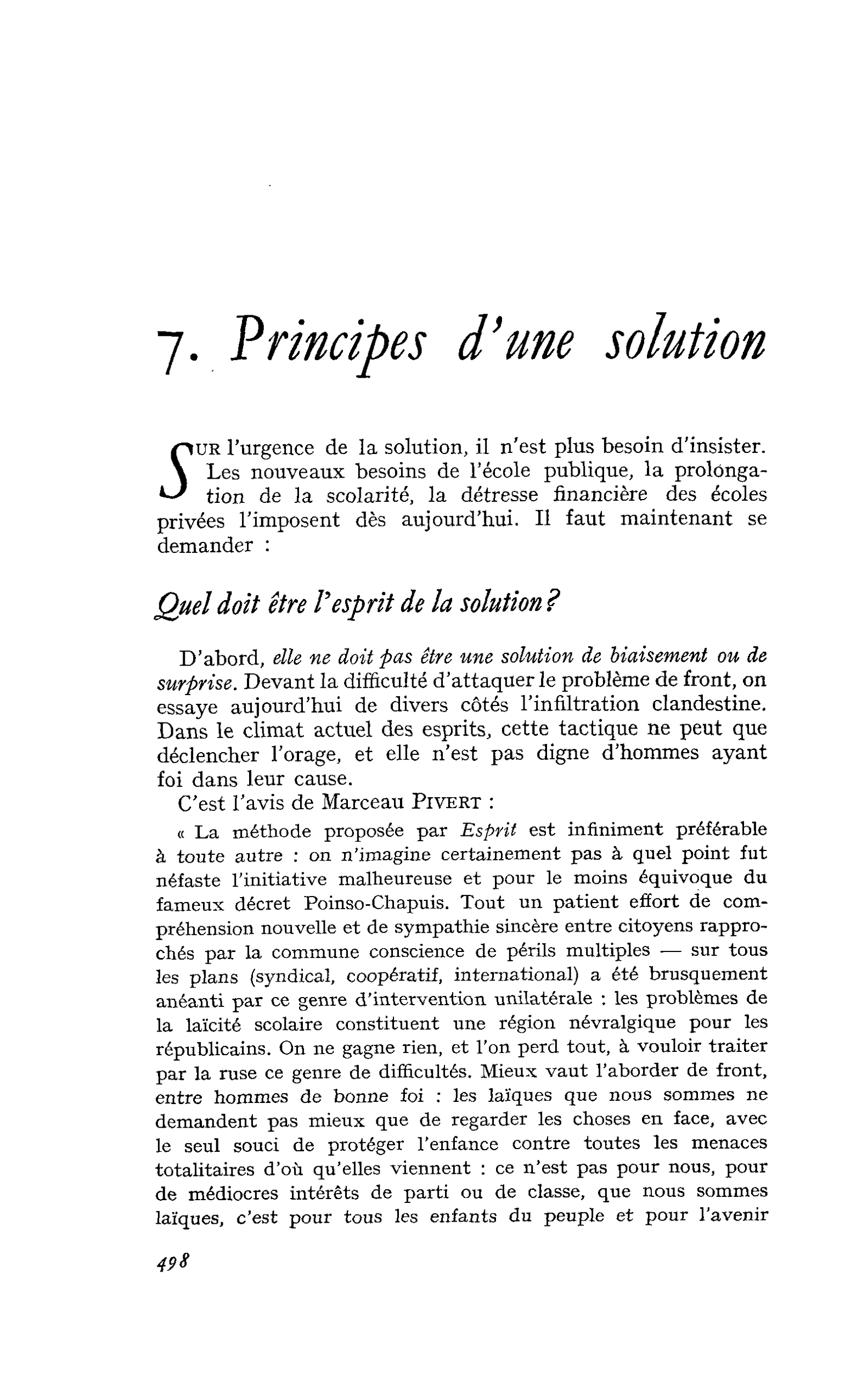 7. Principes d’une solution