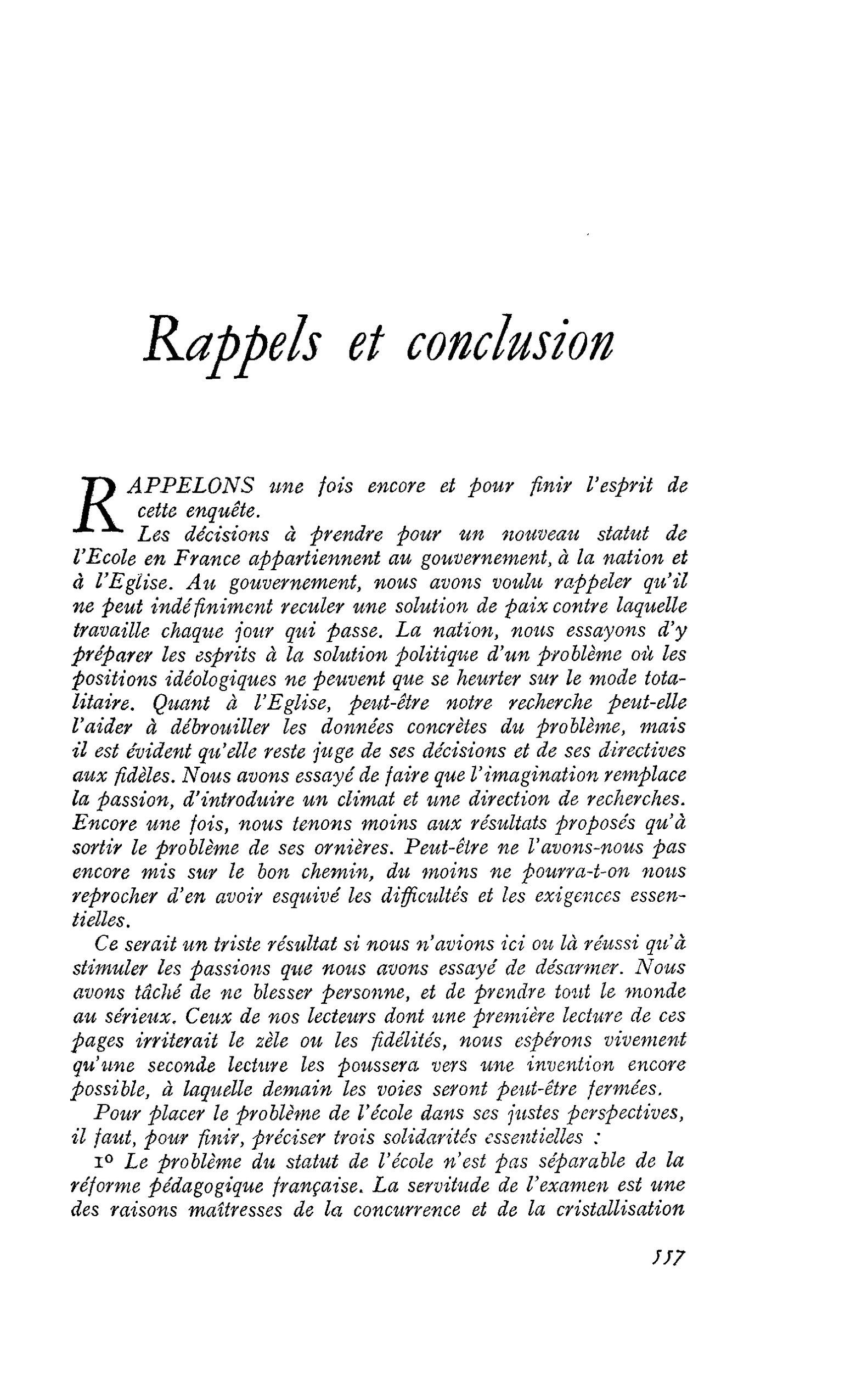 Rappels et conclusion