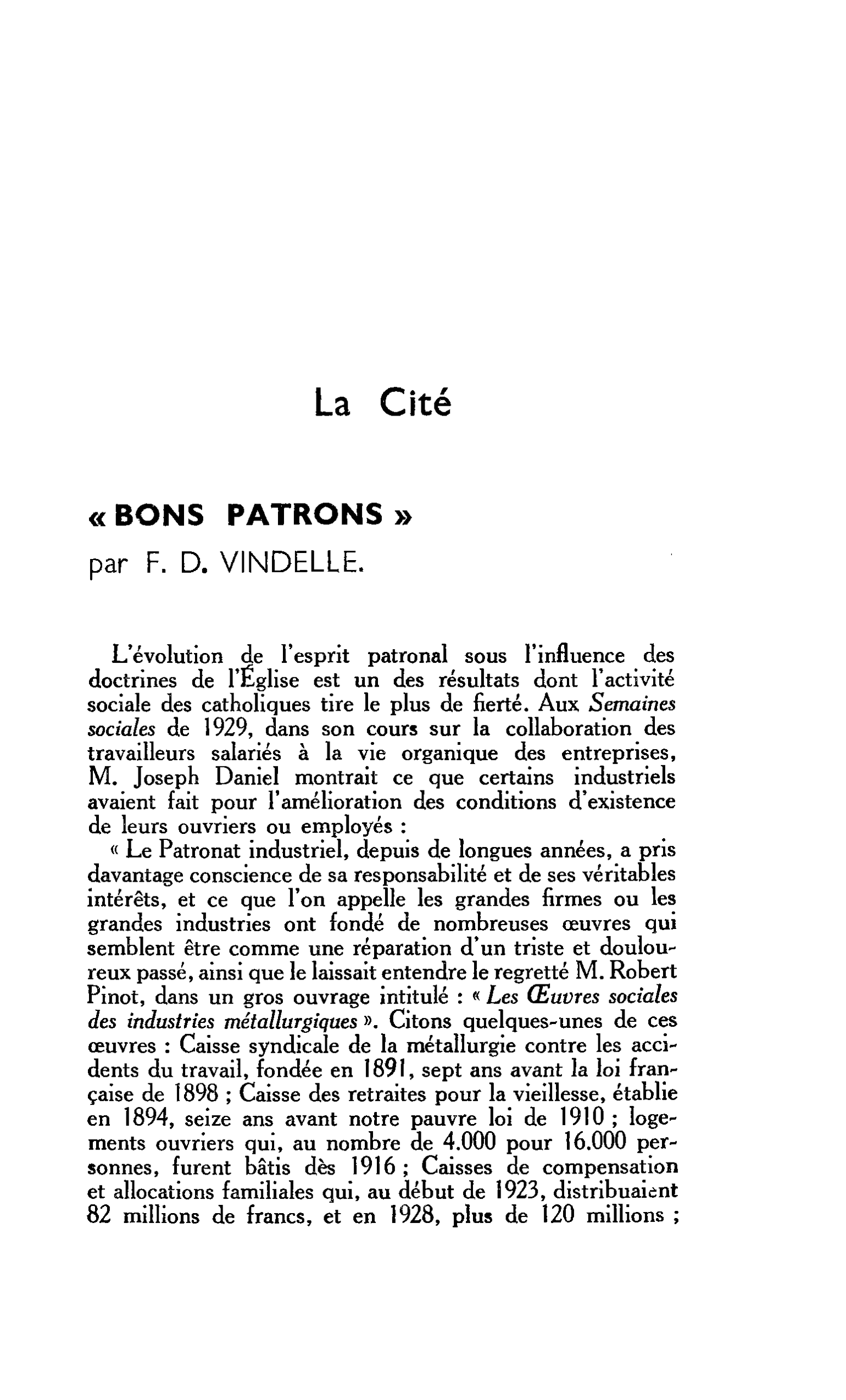 « BONS PATRONS »