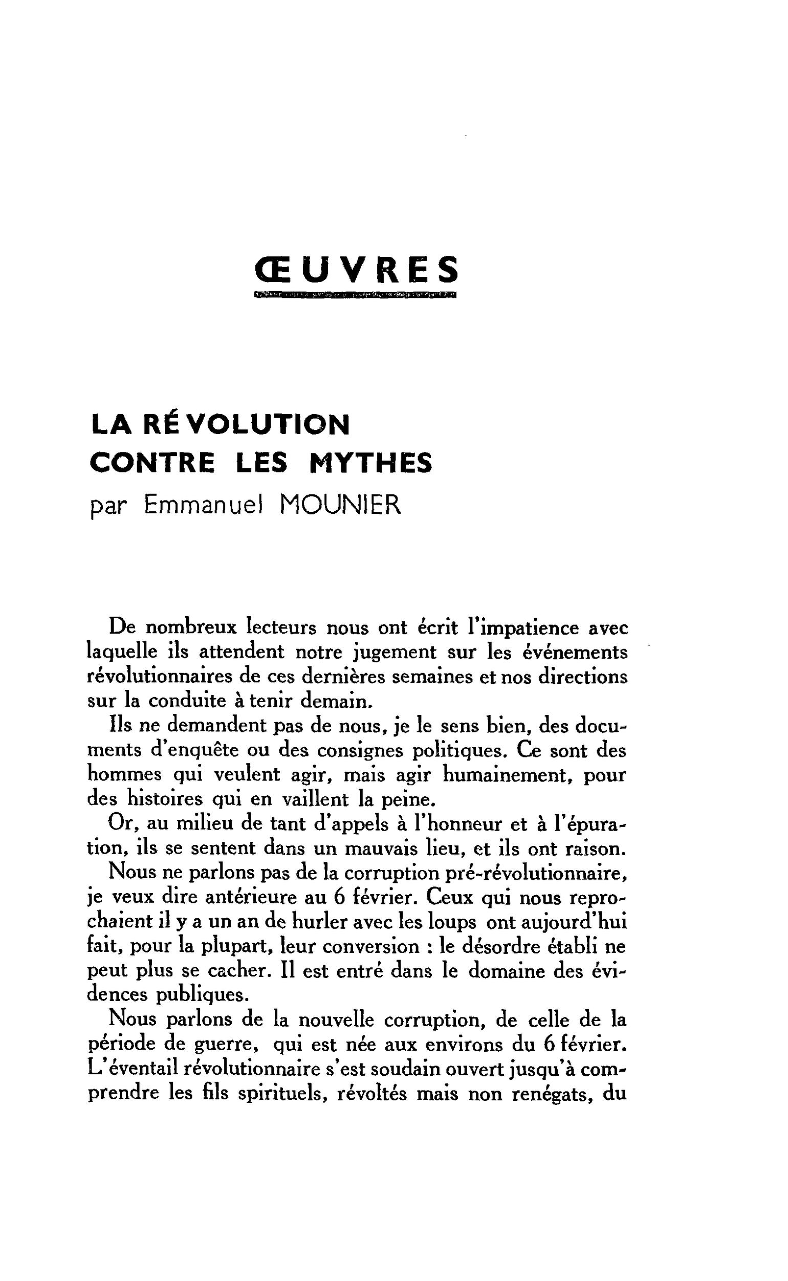 LA RÉVOLUTION CONTRE LES MYTHES