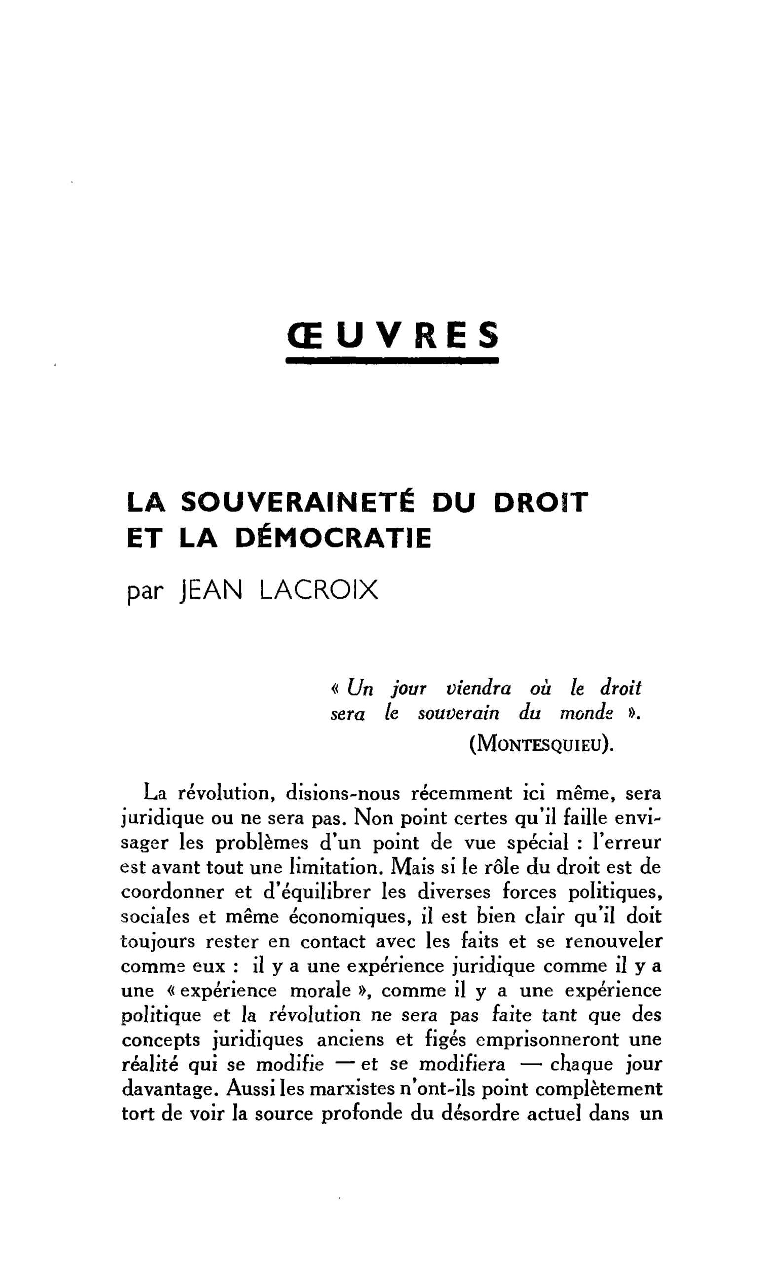 La souveraineté du droit et la démocratie
