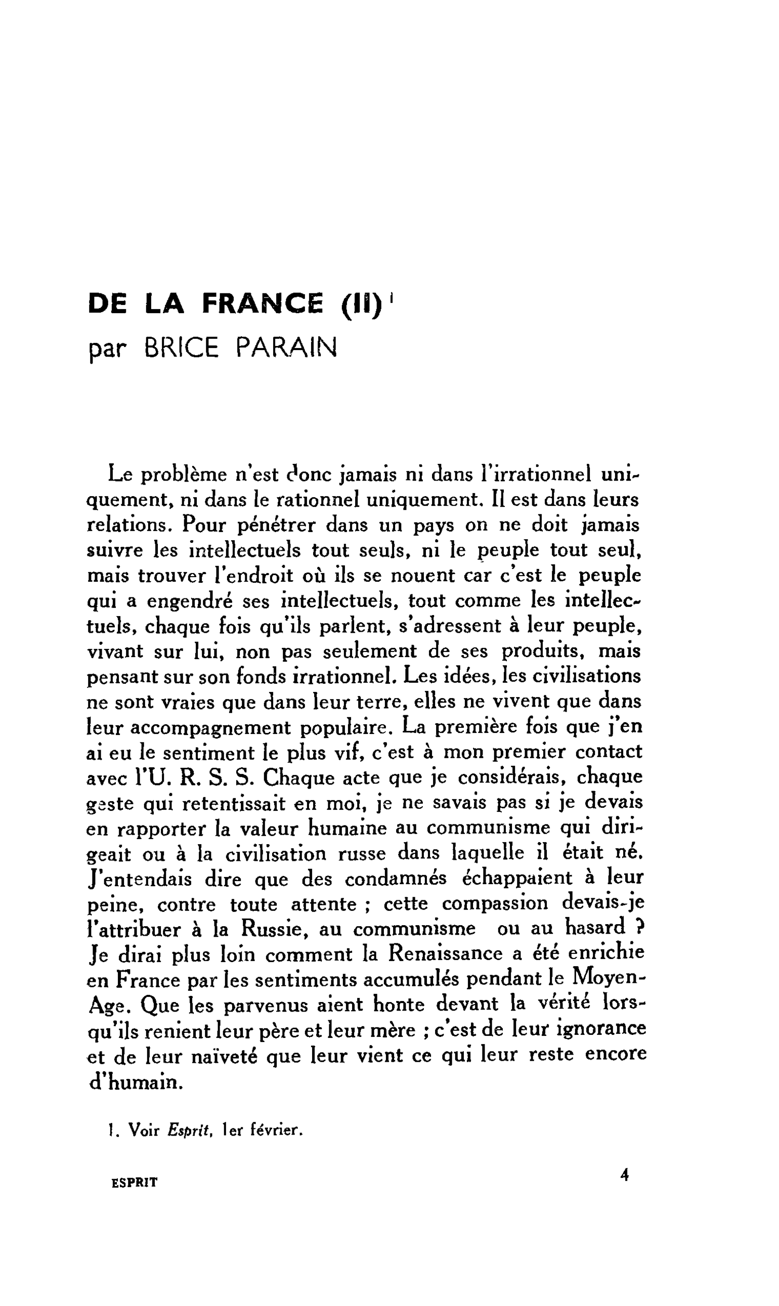 DE LA FRANCE (II)