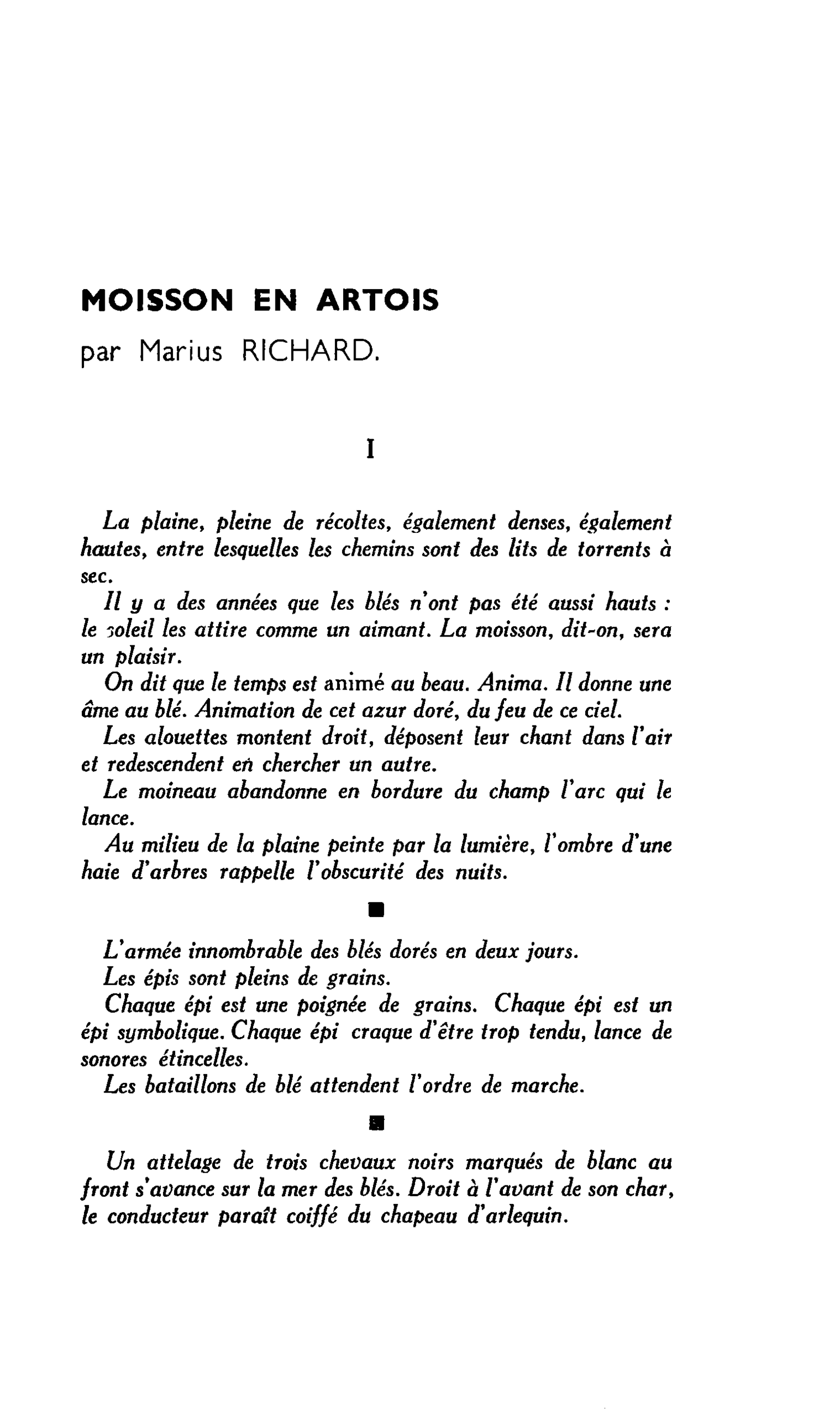 MOISSON EN ARTOIS