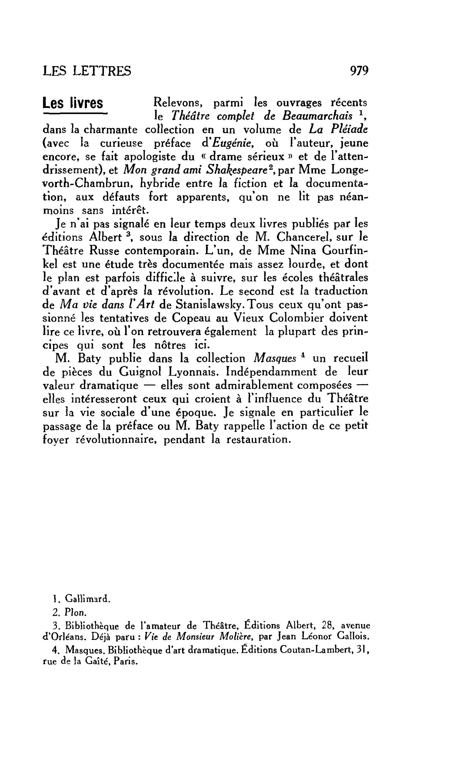 LES LETTRES : Les livres