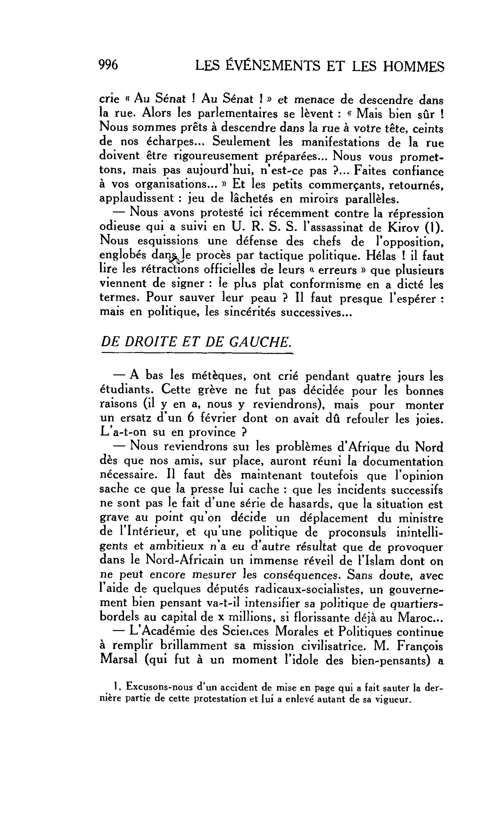 LA CITÉ : DE DROITE ET DE GAUCHE