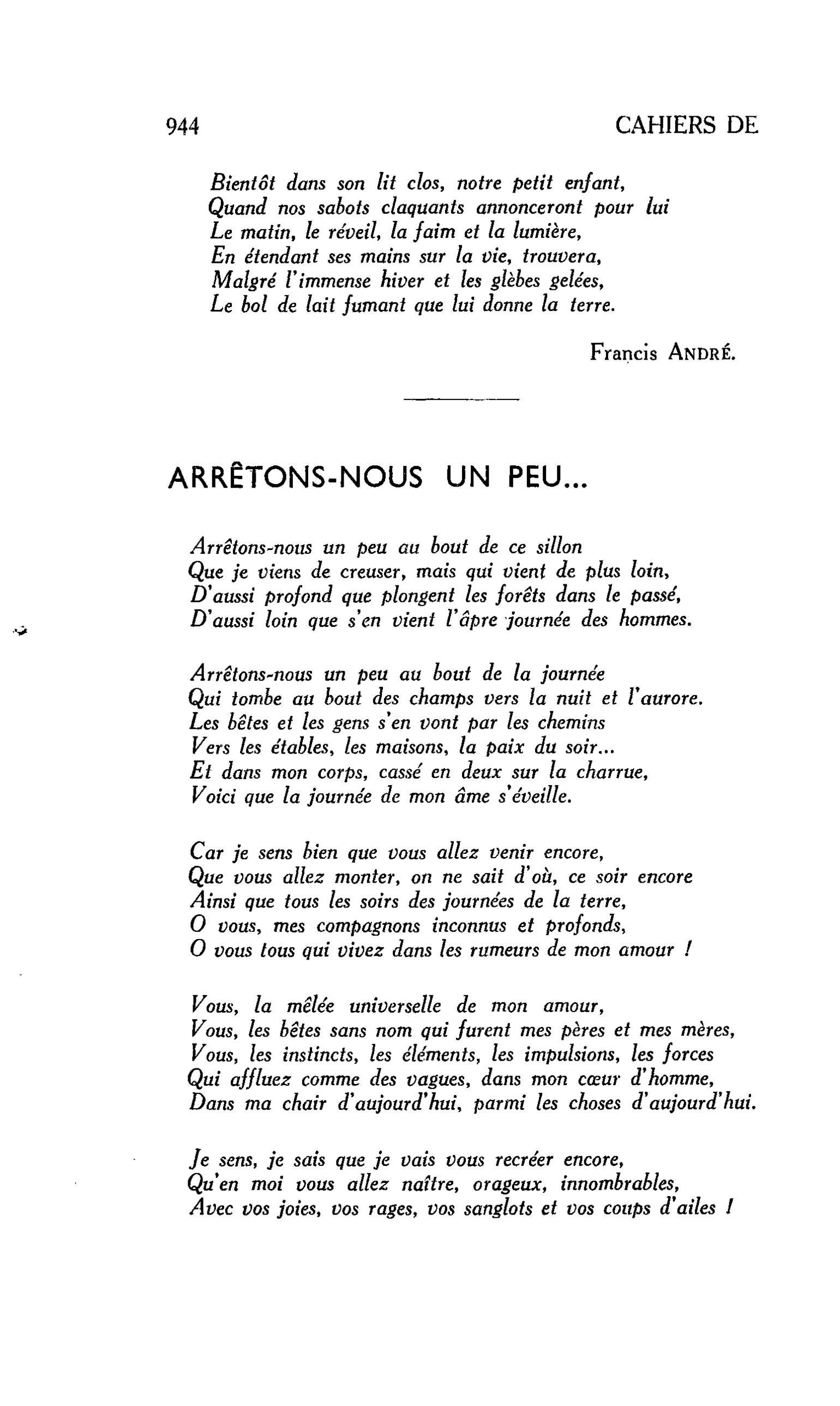 ARRÊTONS-NOUS UN PEU…