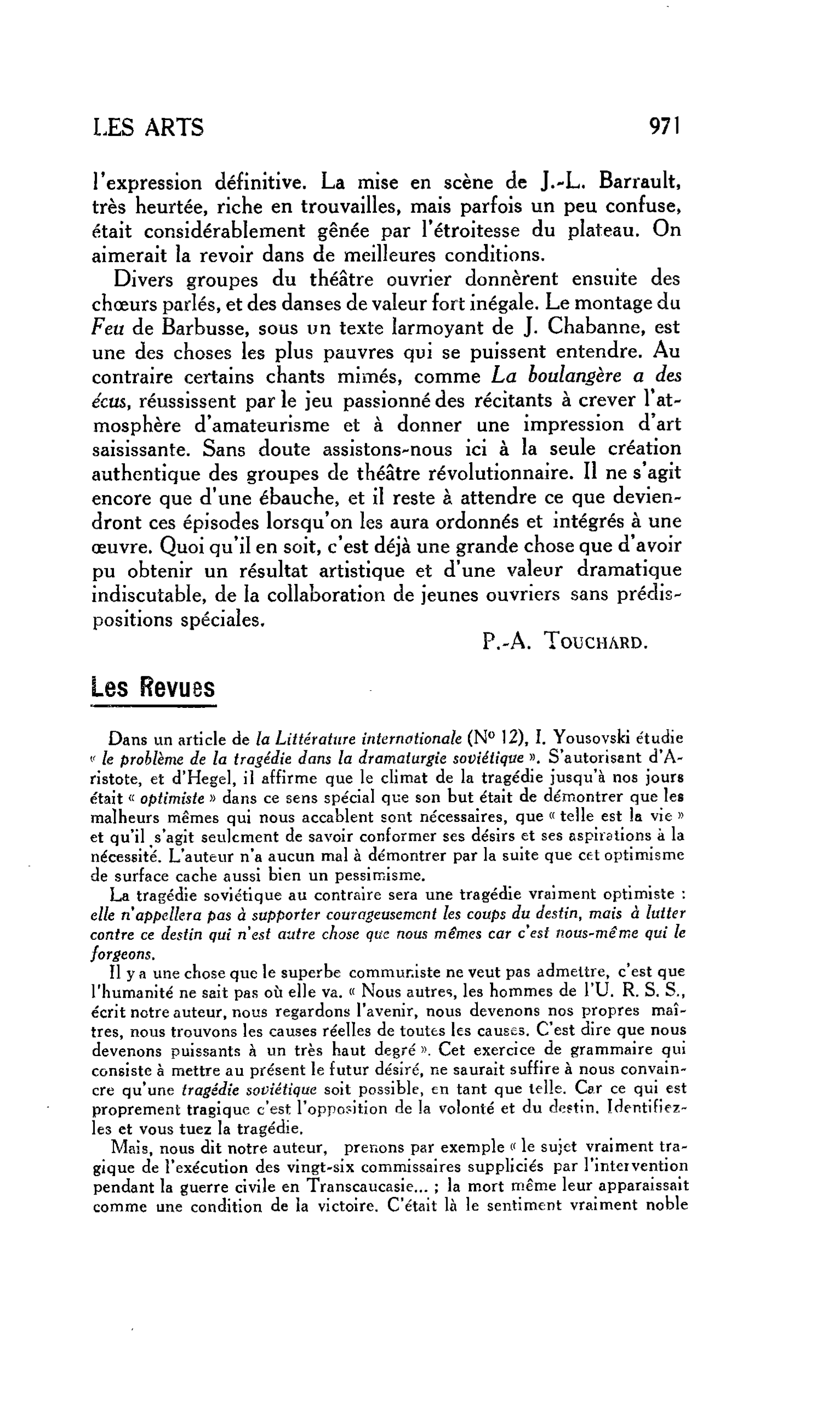 LES ARTS : Les Revues