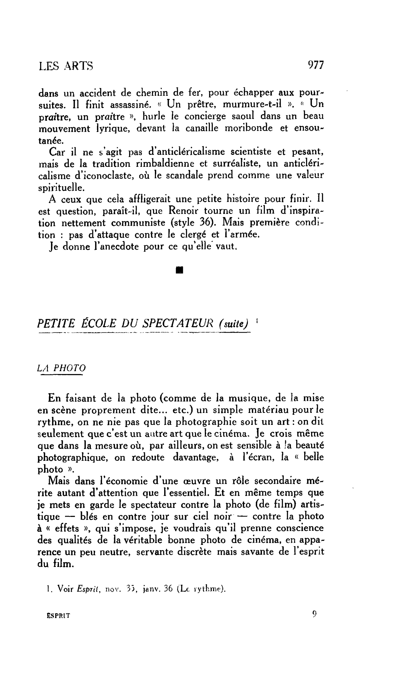 LES ARTS : PETITE ÉCOLE DU SPECTATEUR (suite)
