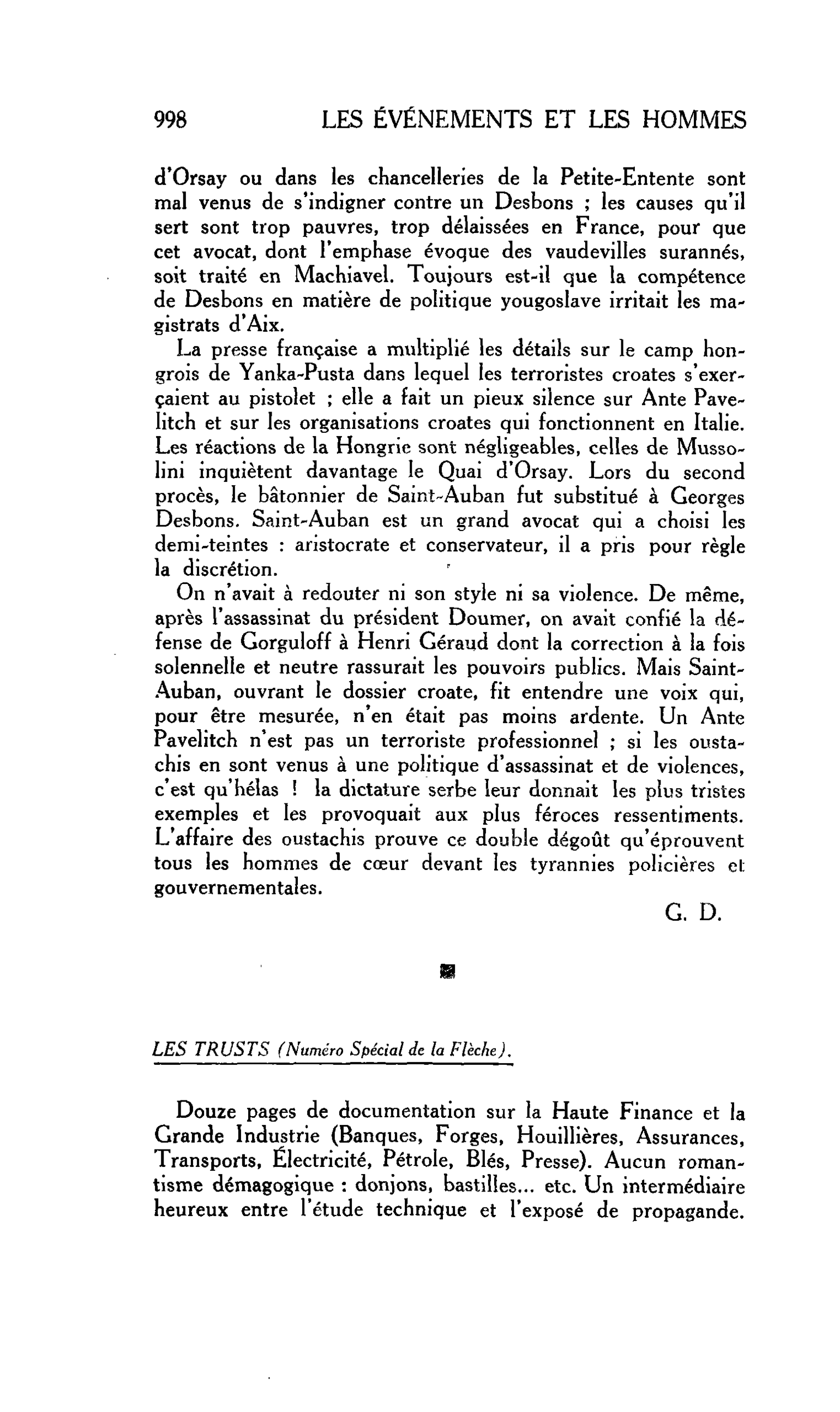 LA CITÉ : LES TRUSTS (Numéro Spécial de la Flèche)