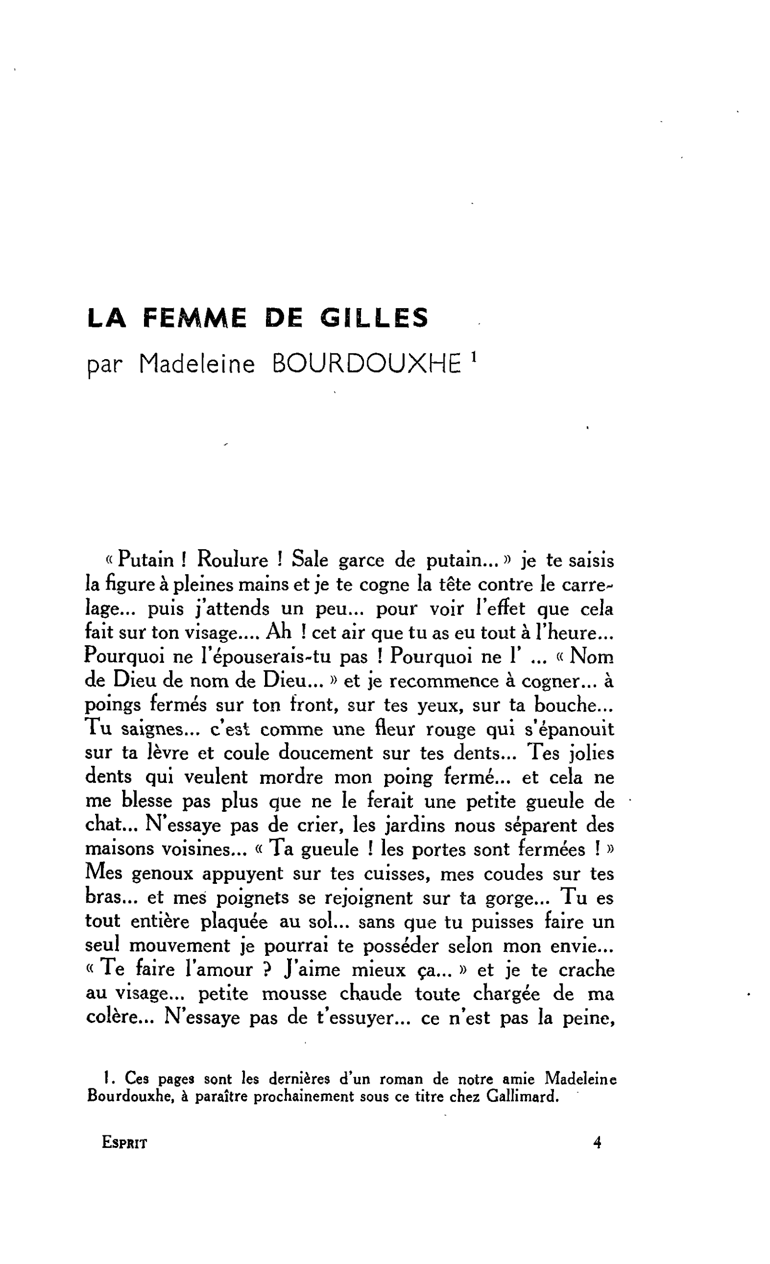 LA FEMME DE GILLES