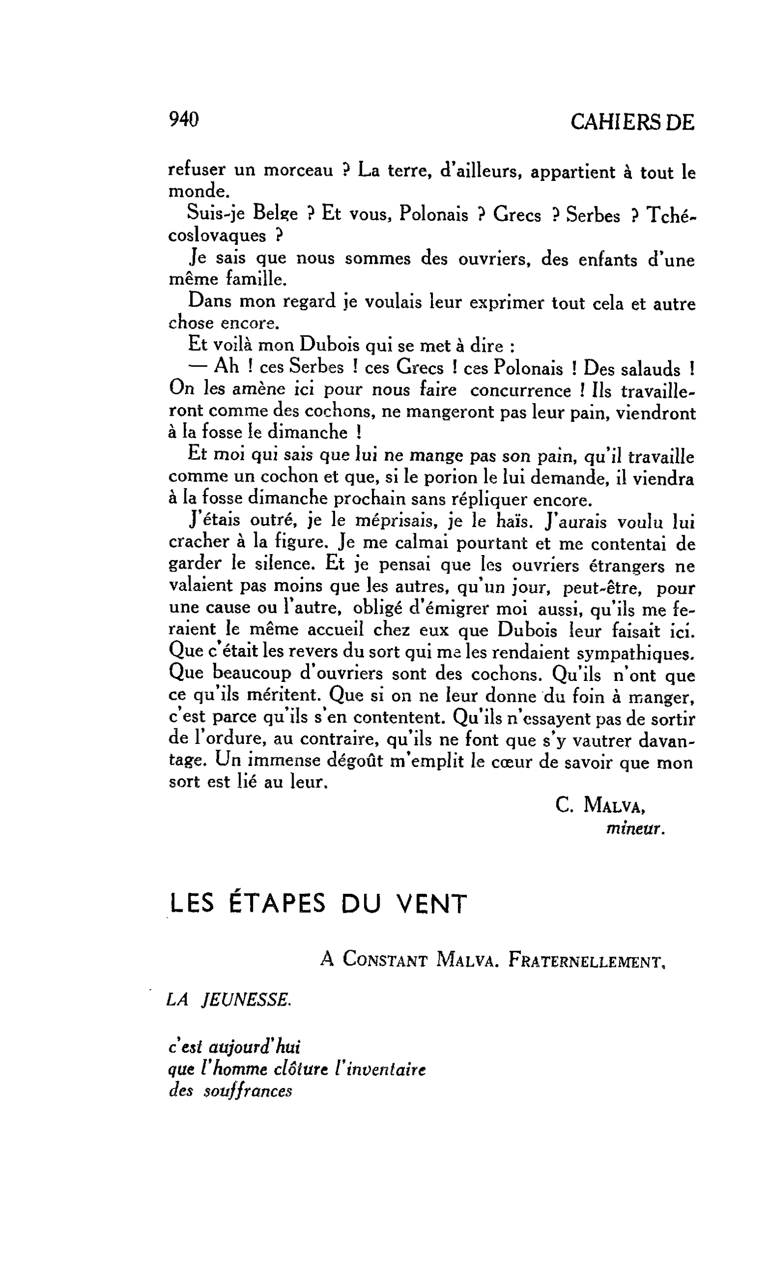 LES ÉTAPES DU VENT