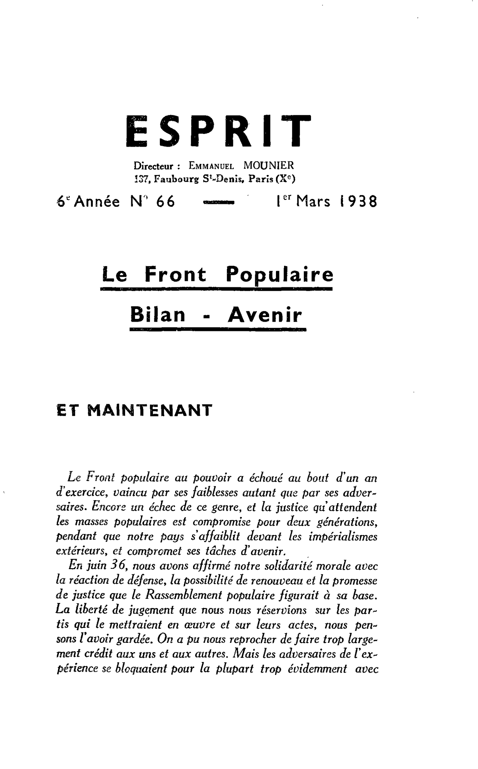 ET MAINTENANT