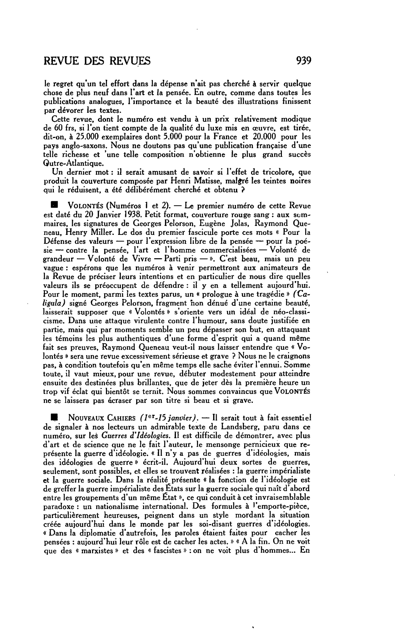 Volontés (Numéros 1 et 2)