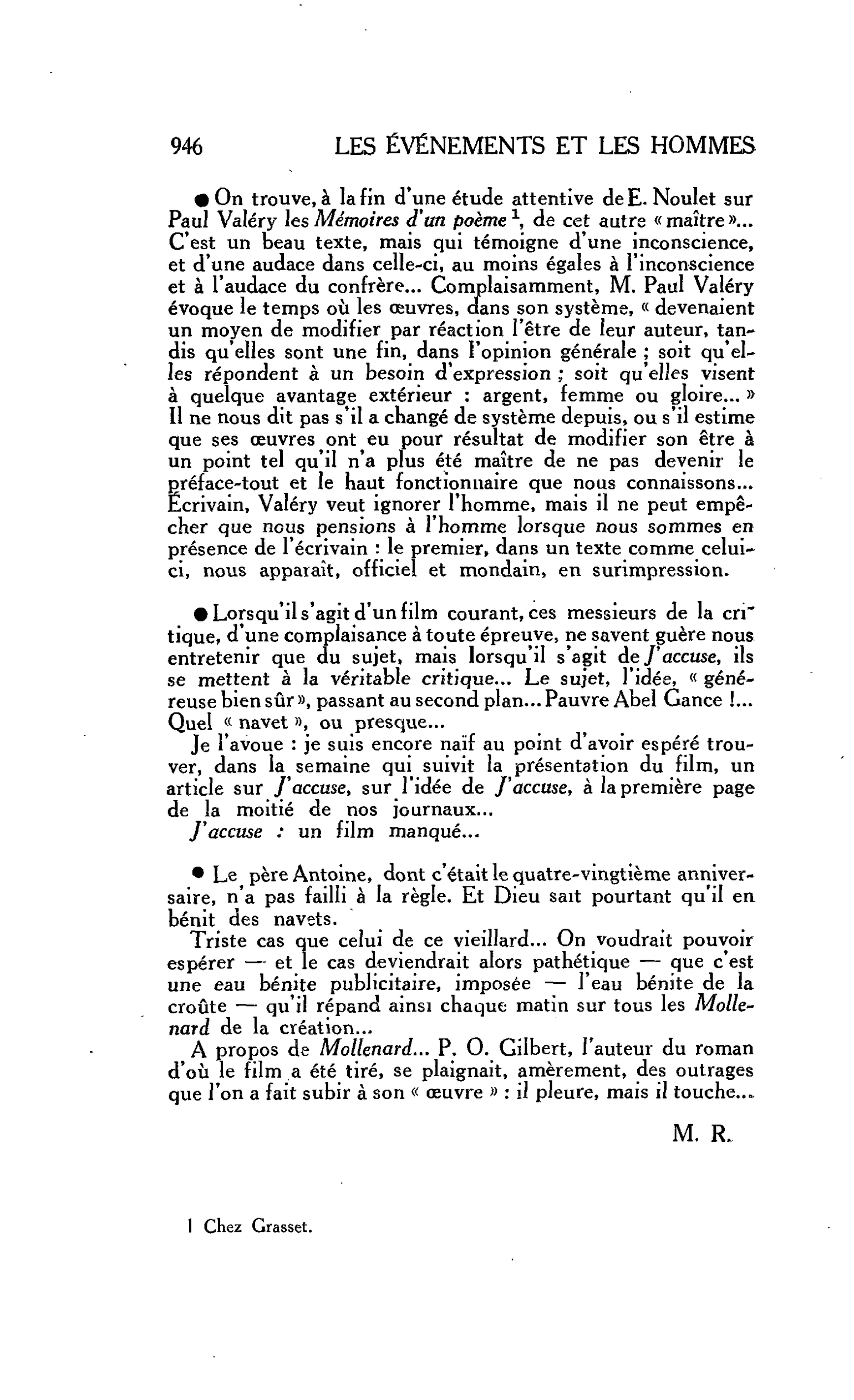 Les événements et les hommes
