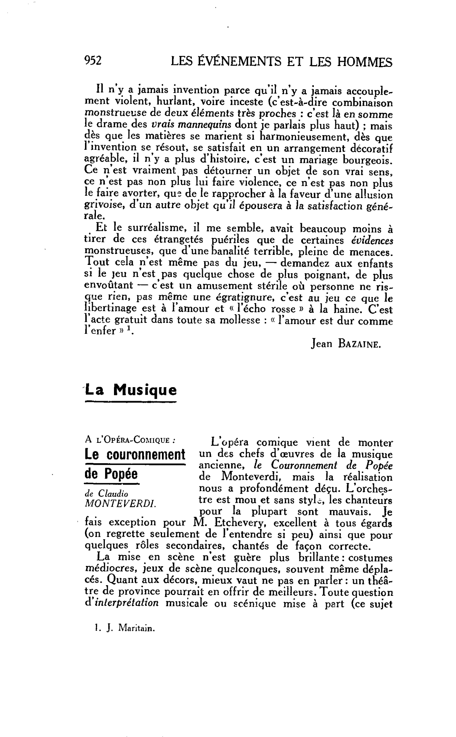 LES ARTS. La Musique A l’Opéra-Comique : Le couronnement de Popée de Claudio MONTEVERDI