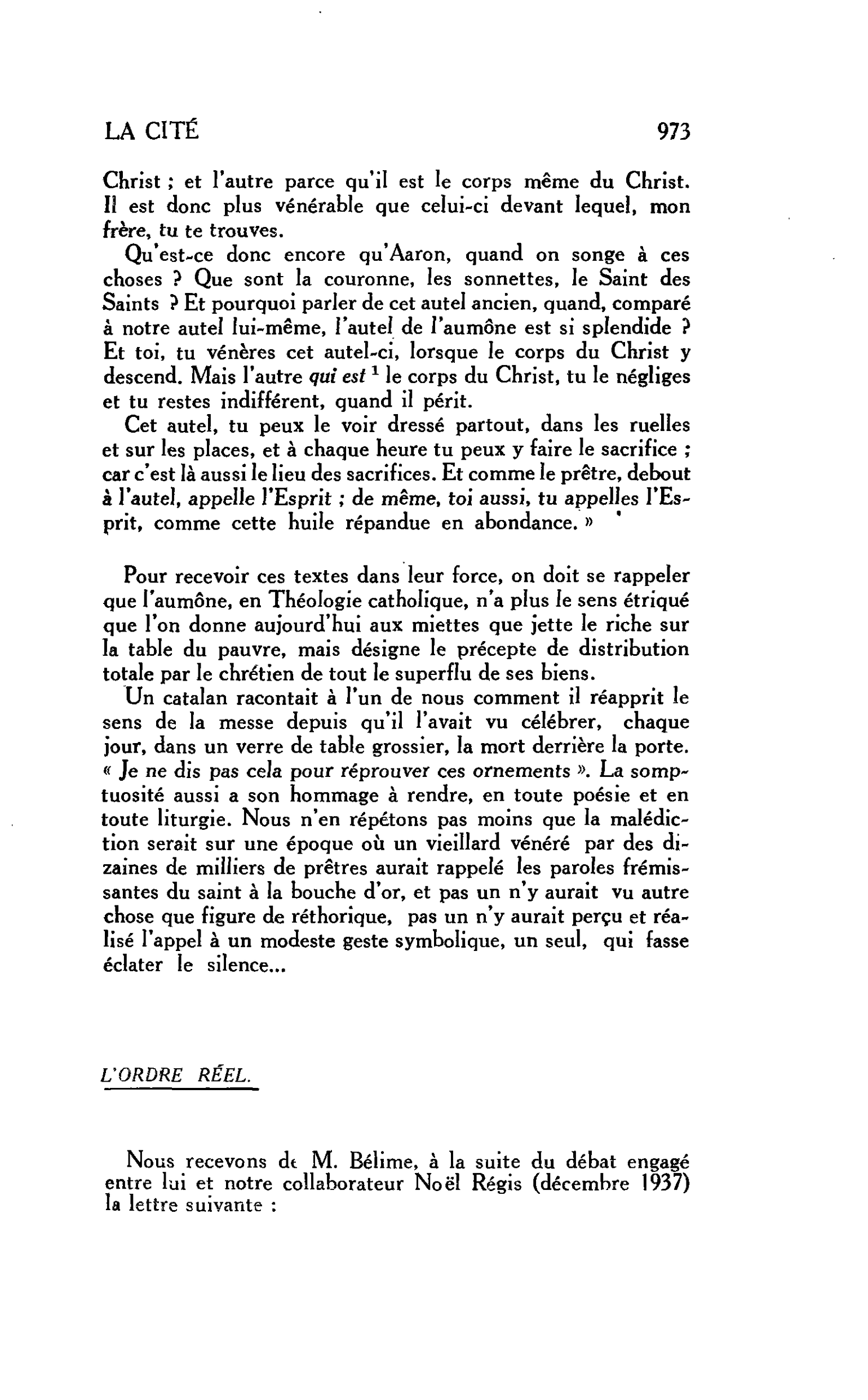 L’ORDRE RÉEL