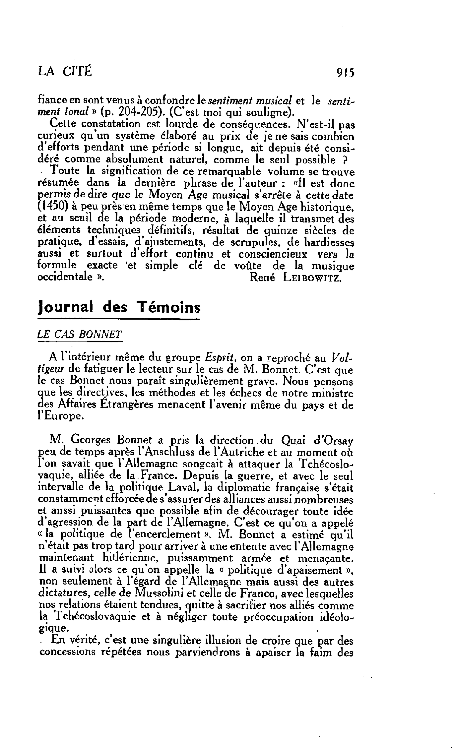 Journal des Témoins : LE CAS BONNET