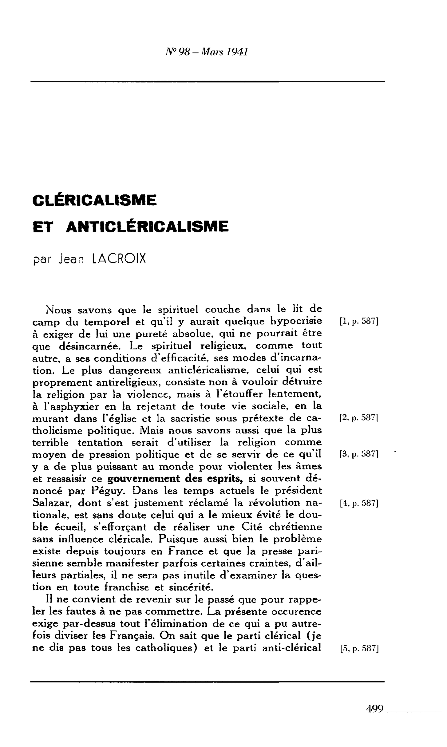 Cléricalisme et anticléricalisme