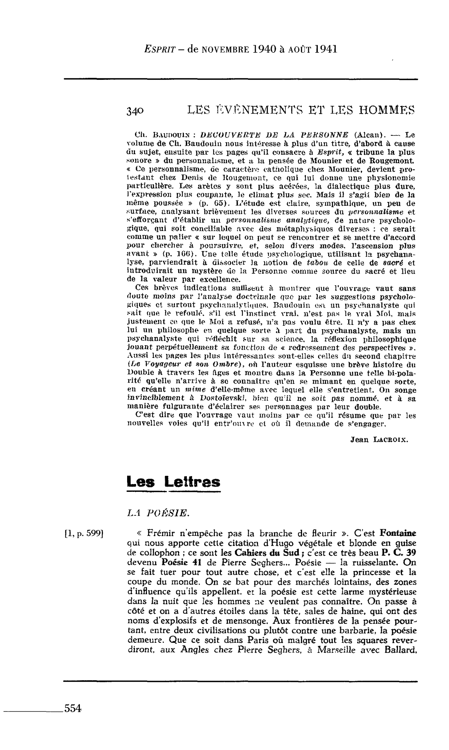 Les Lettres LA POÉSIE
