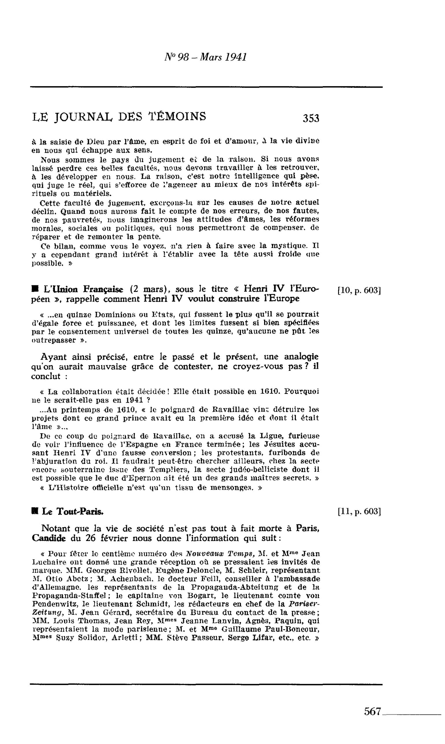 Journal des Témoins : L’Union Française