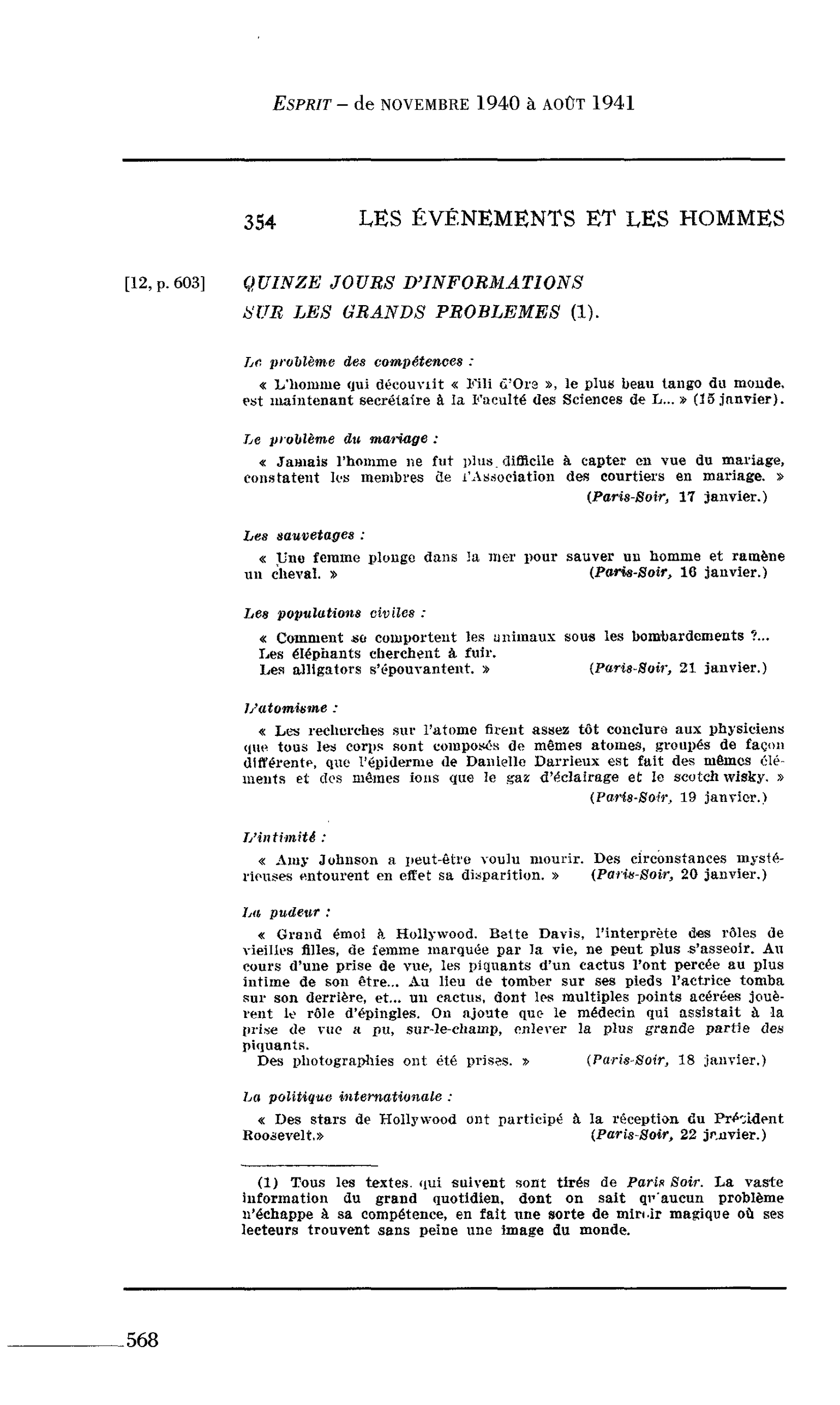 Journal des Témoins : QUINZE JOURS D’INFORMATIONS SUR LES GRANDS PROBLEMES