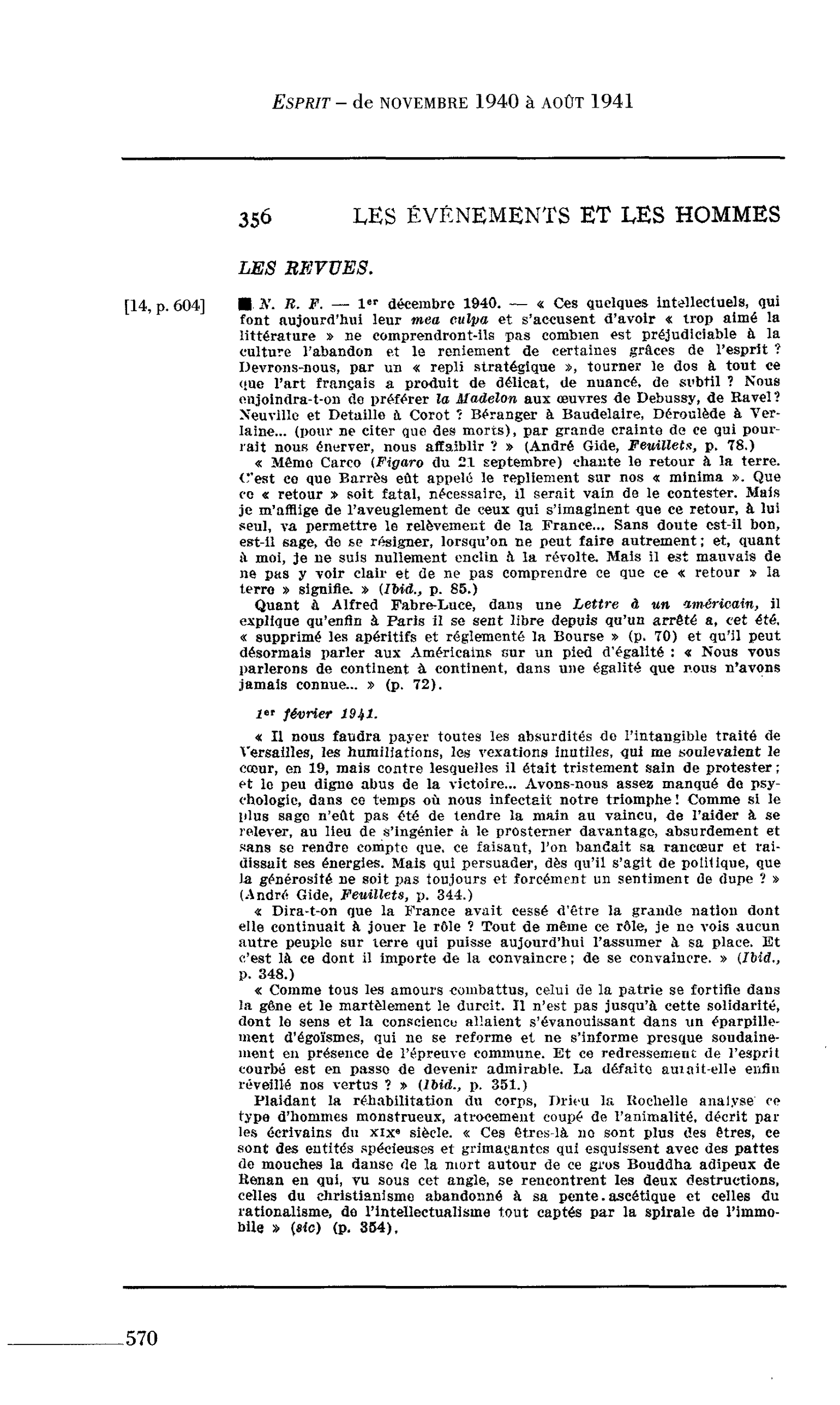 Journal des Témoins : LES REVUES N. R. F.