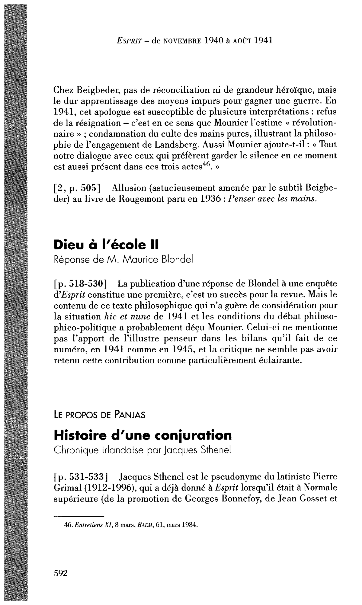 Dieu à l’école II (par Blondel Maurice)
