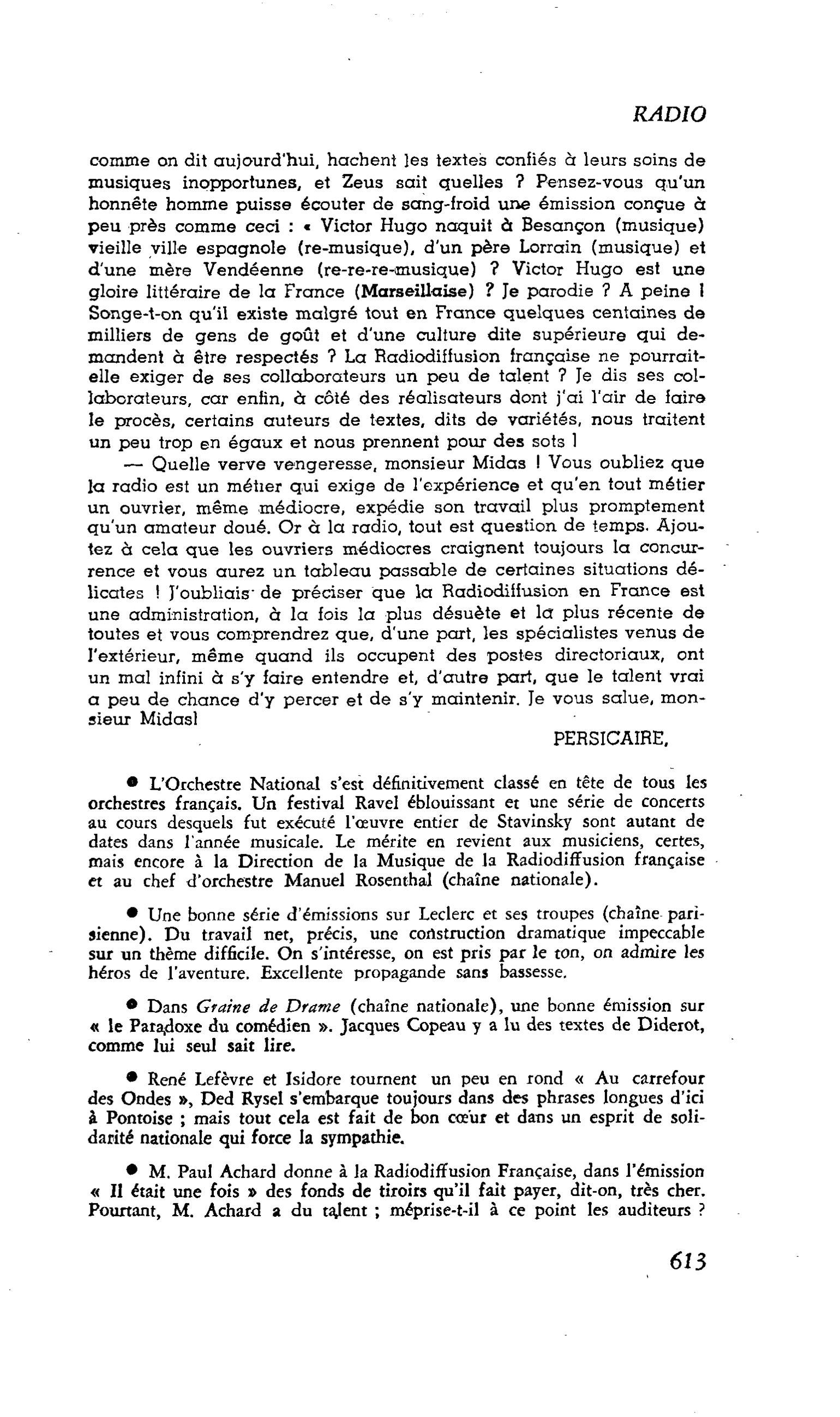 Les événements et les hommes