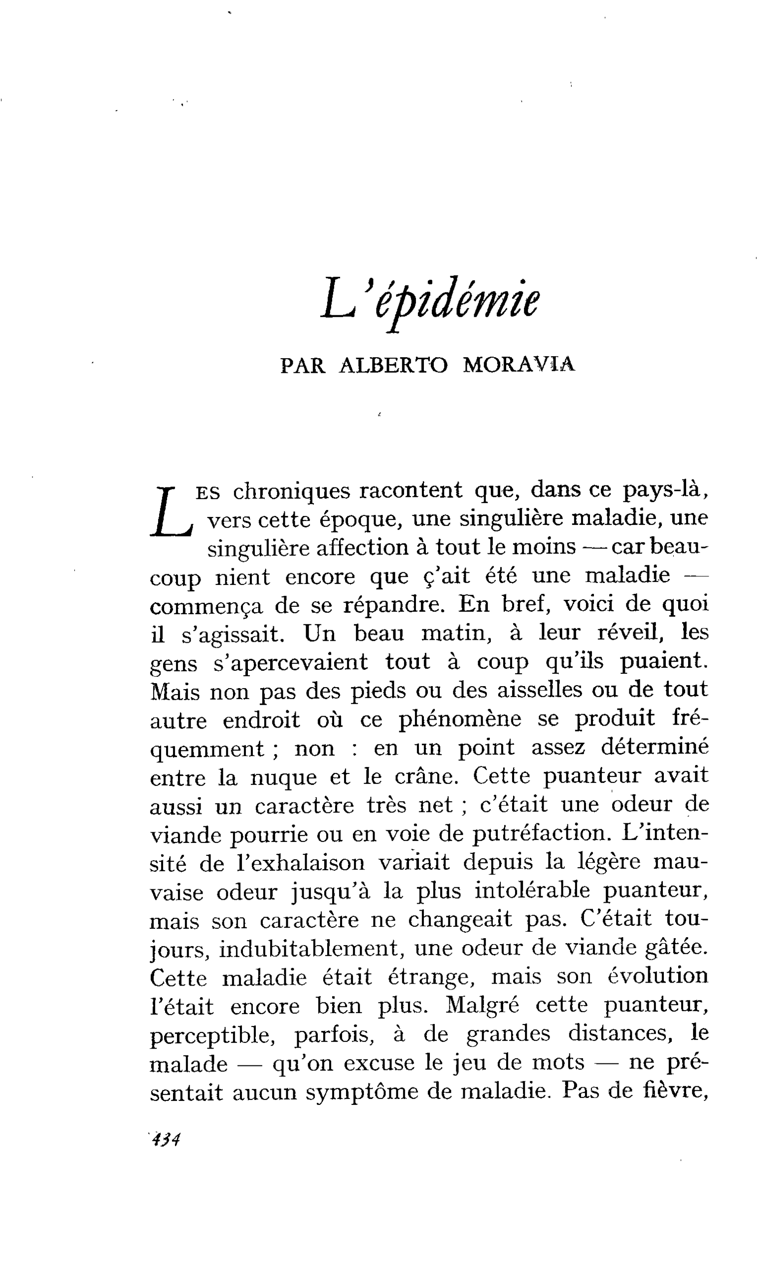 L’épidémie
