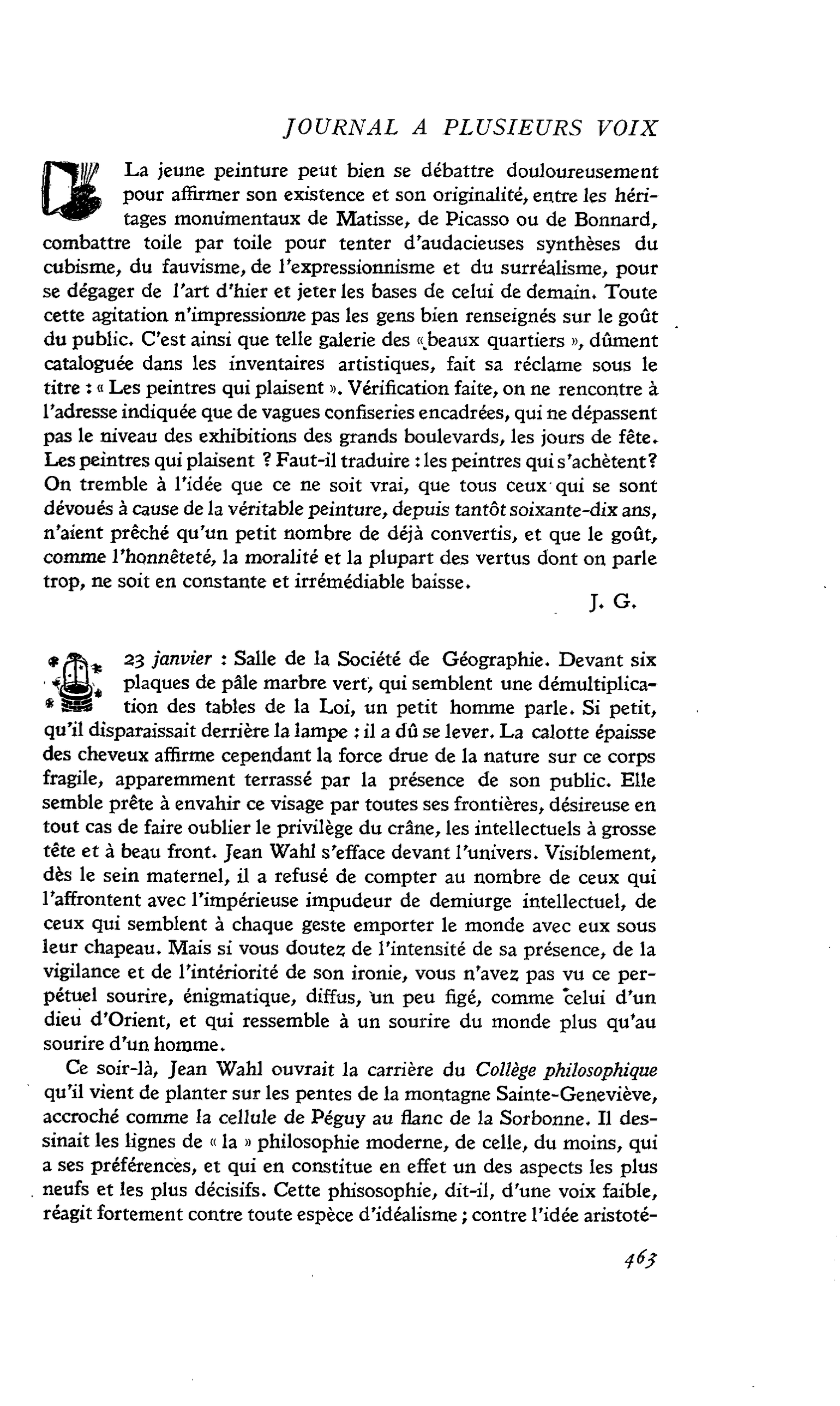 23 janvier : Salle de la Société de Géographie