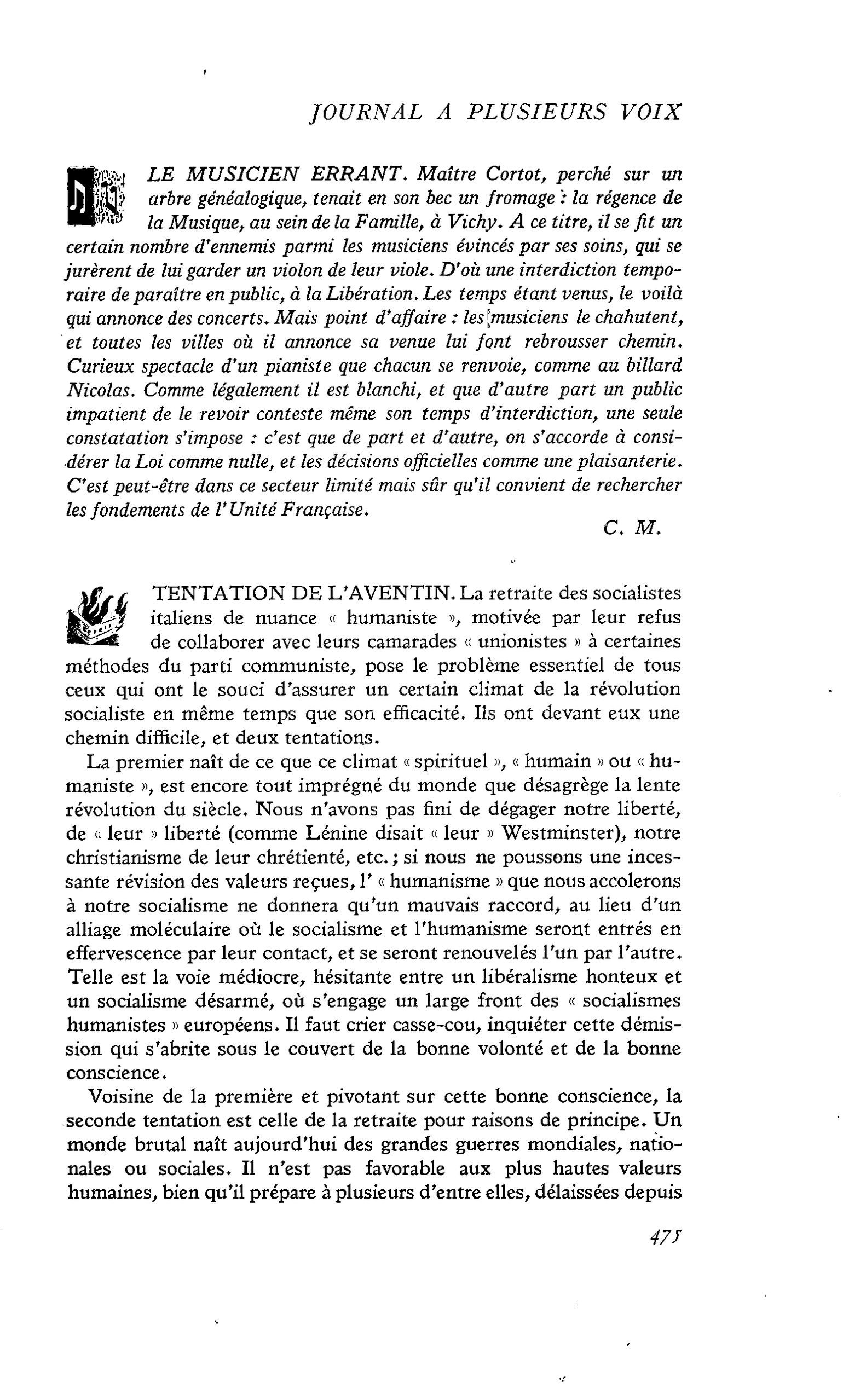 TENTATION DE L’AVENTIN