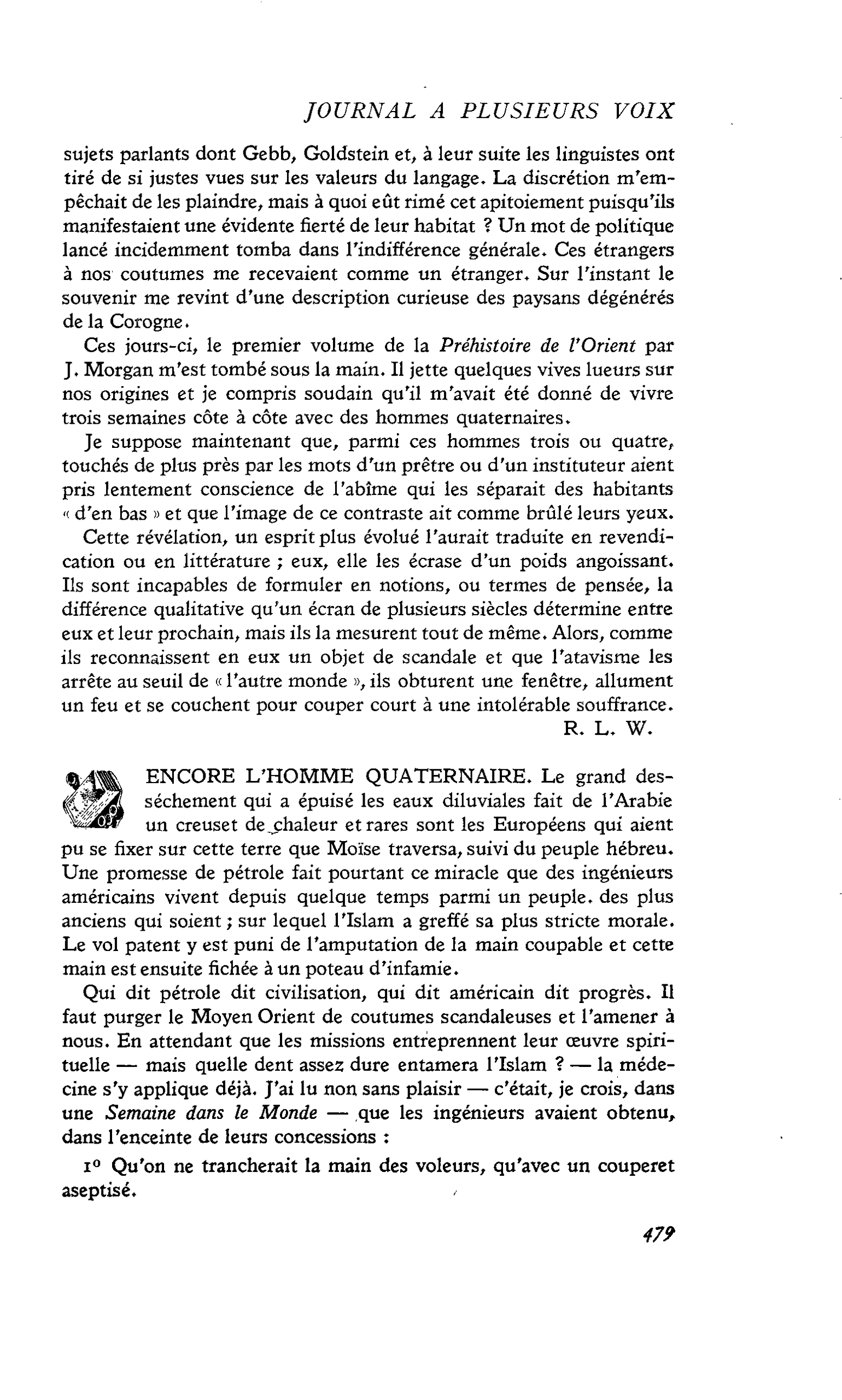 ENCORE L’HOMME QUATERNAIRE