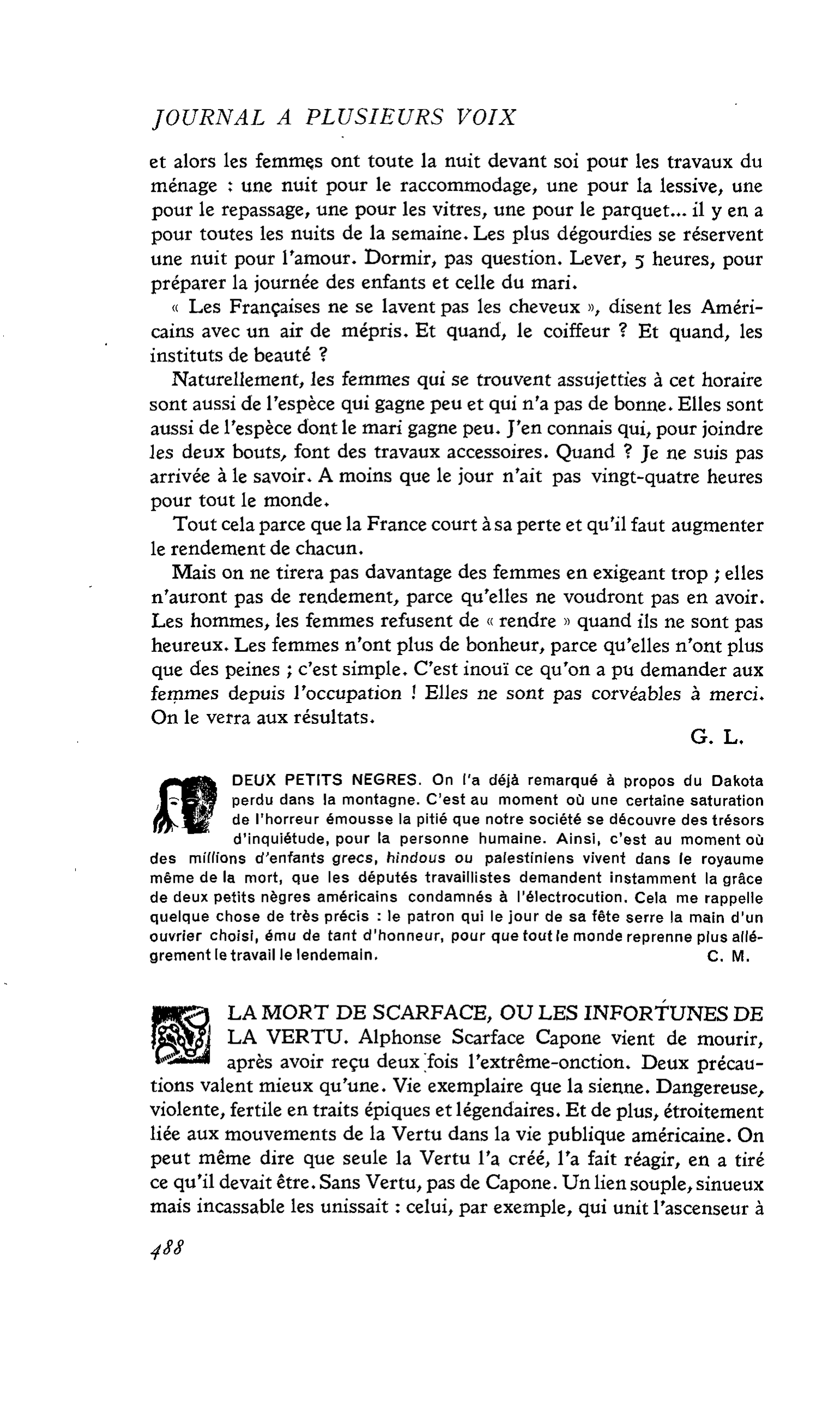 LA MORT DE SCARFACE, OU LES INFORTUNES DE LA VERTU