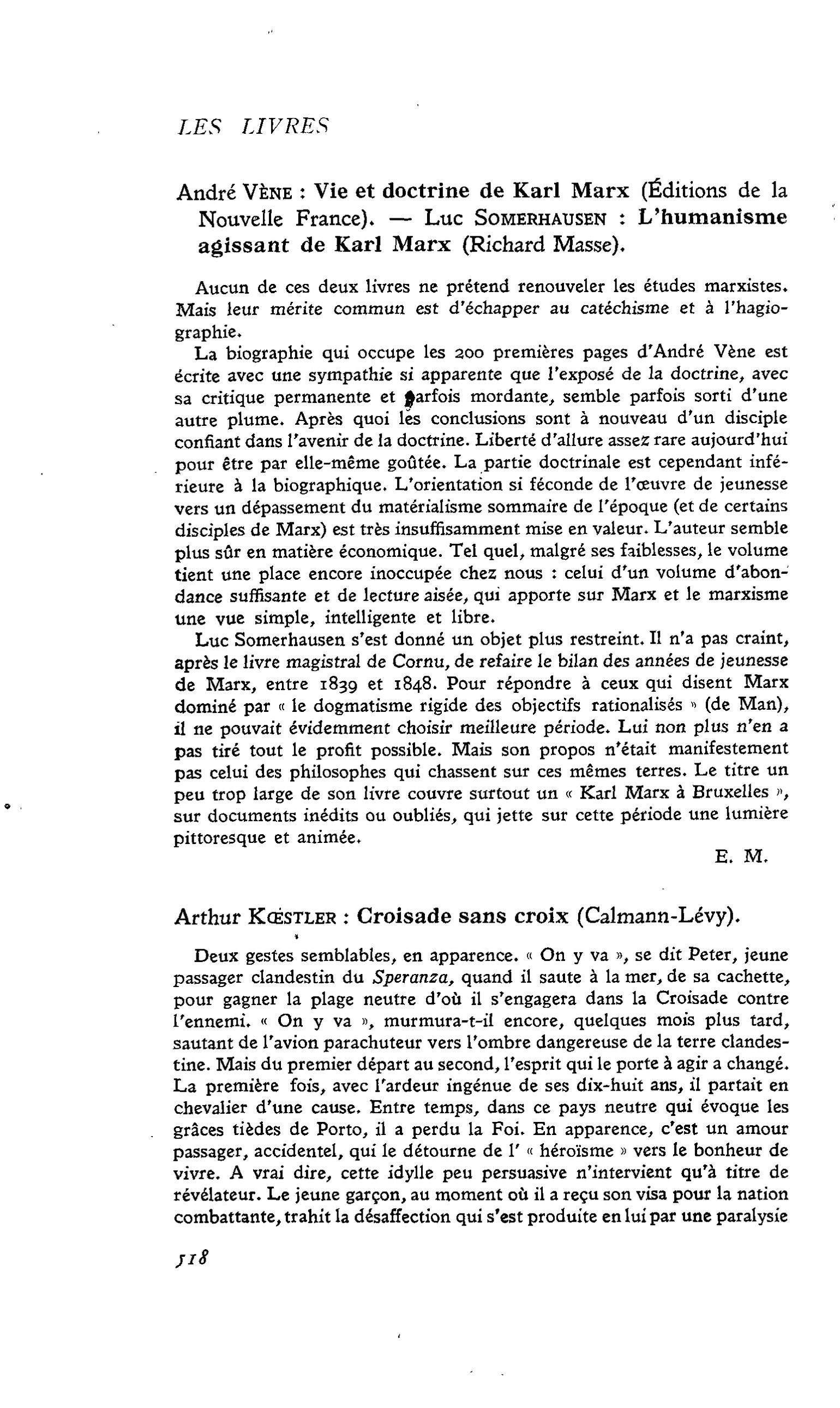 Arthur Koestler : Croisade sans croix
