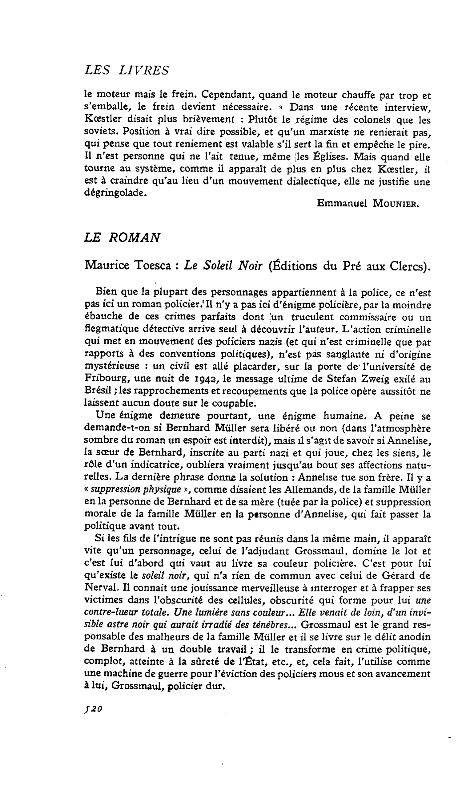 Maurice Toesca : Le Soleil Noir