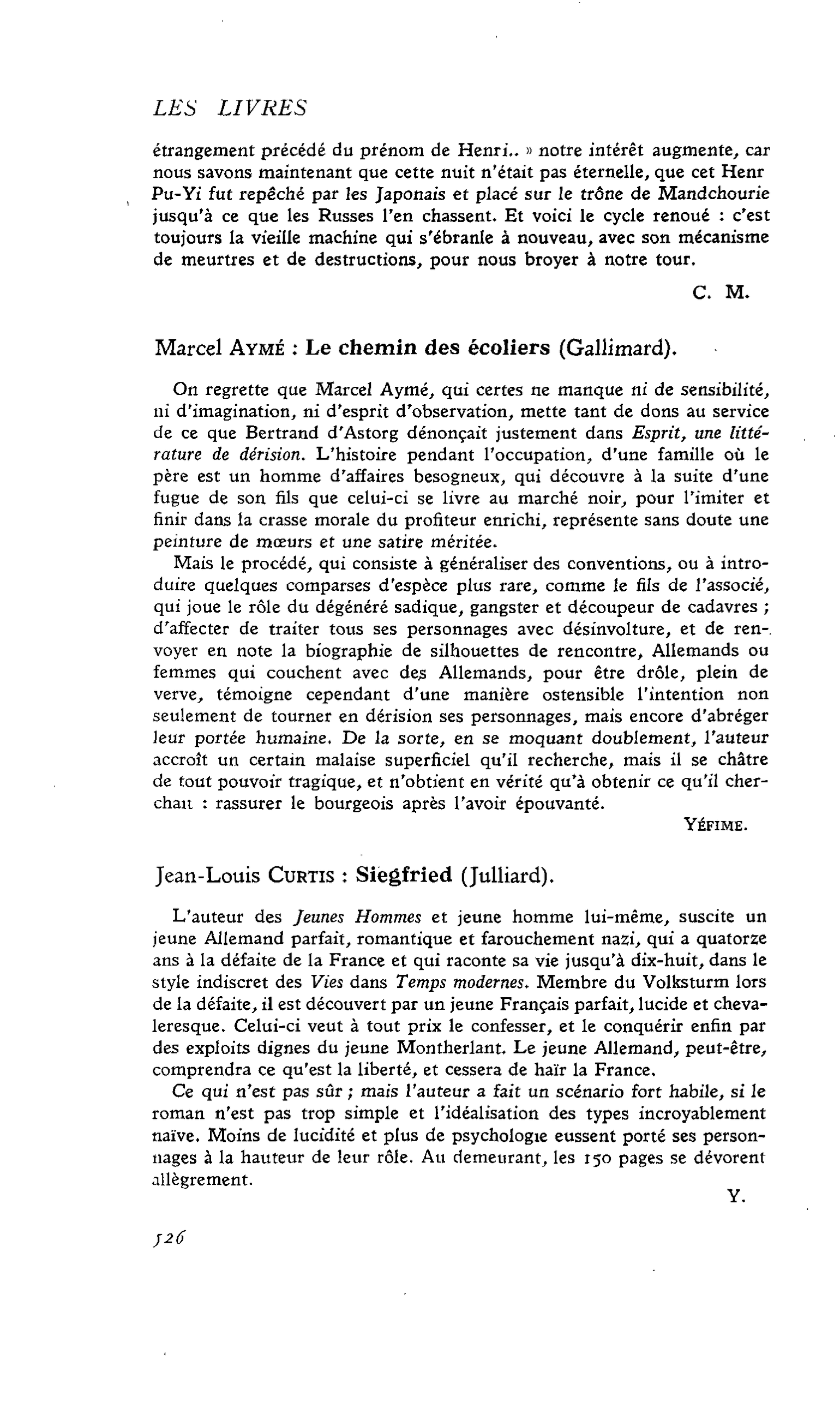 Marcel Aymé : Le chemin des écoliers