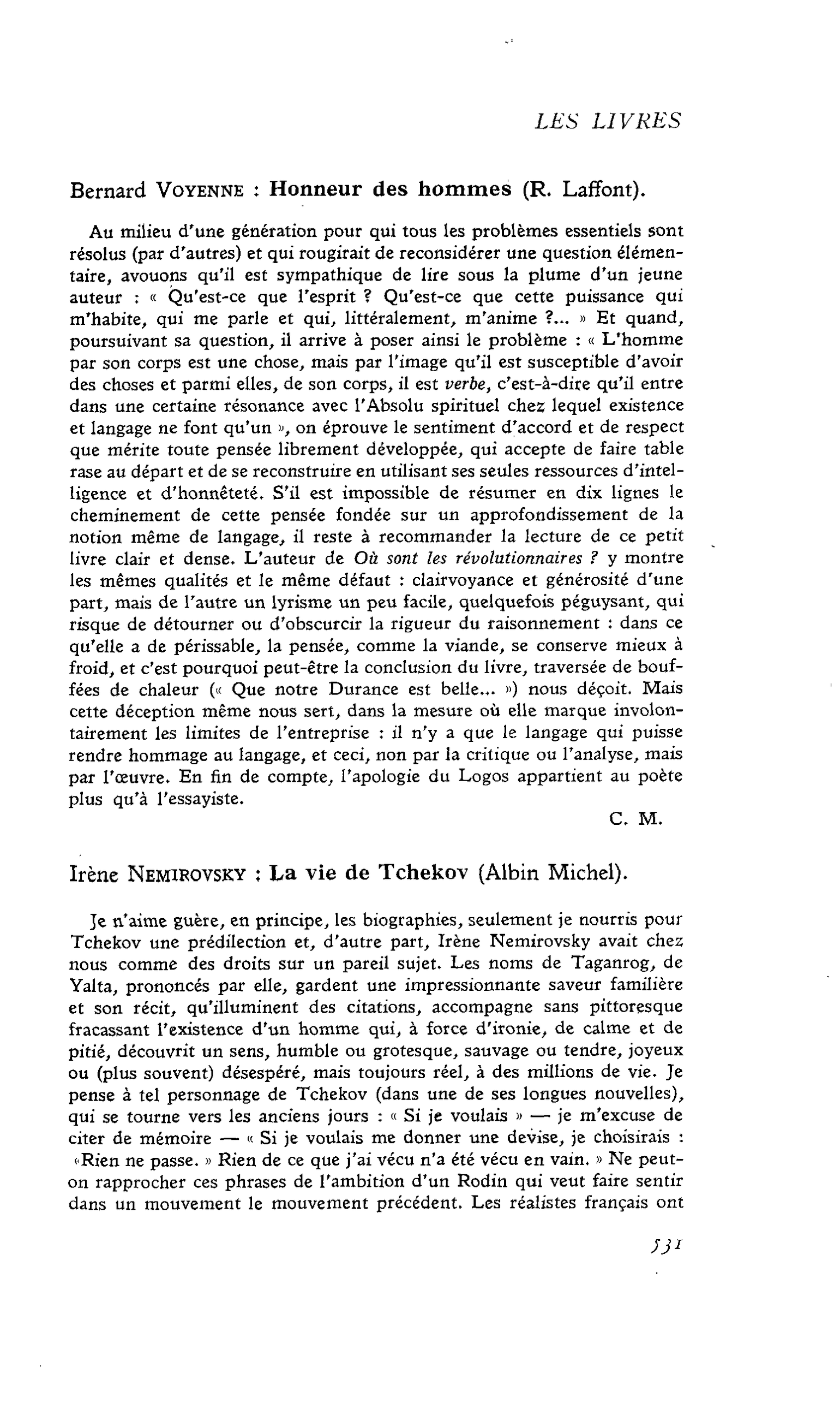 Irène Nemirovsky : La vie de Tchekov