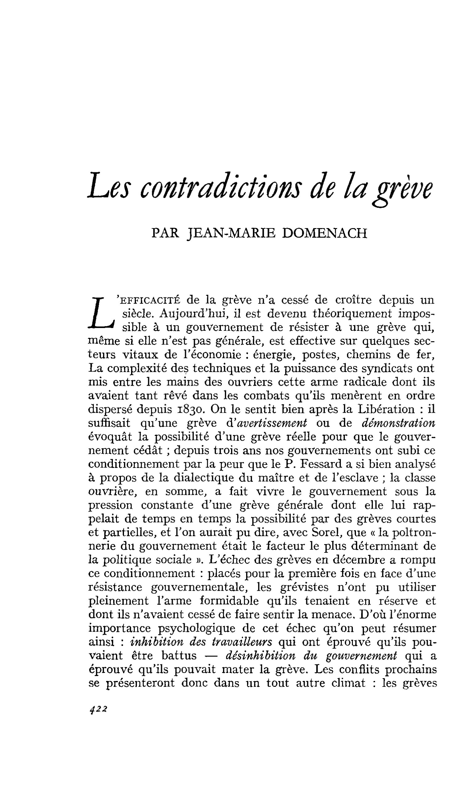 Les contradictions de la grève