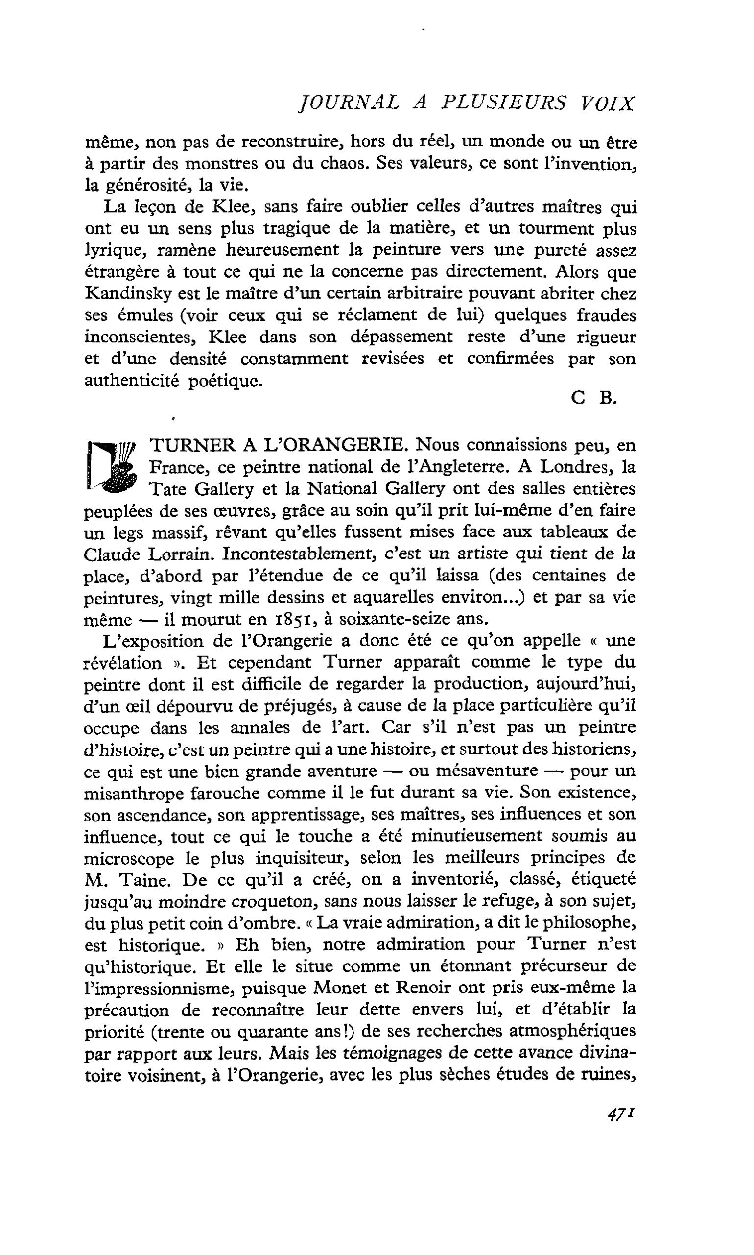 TURNER A L’ORANGERIE