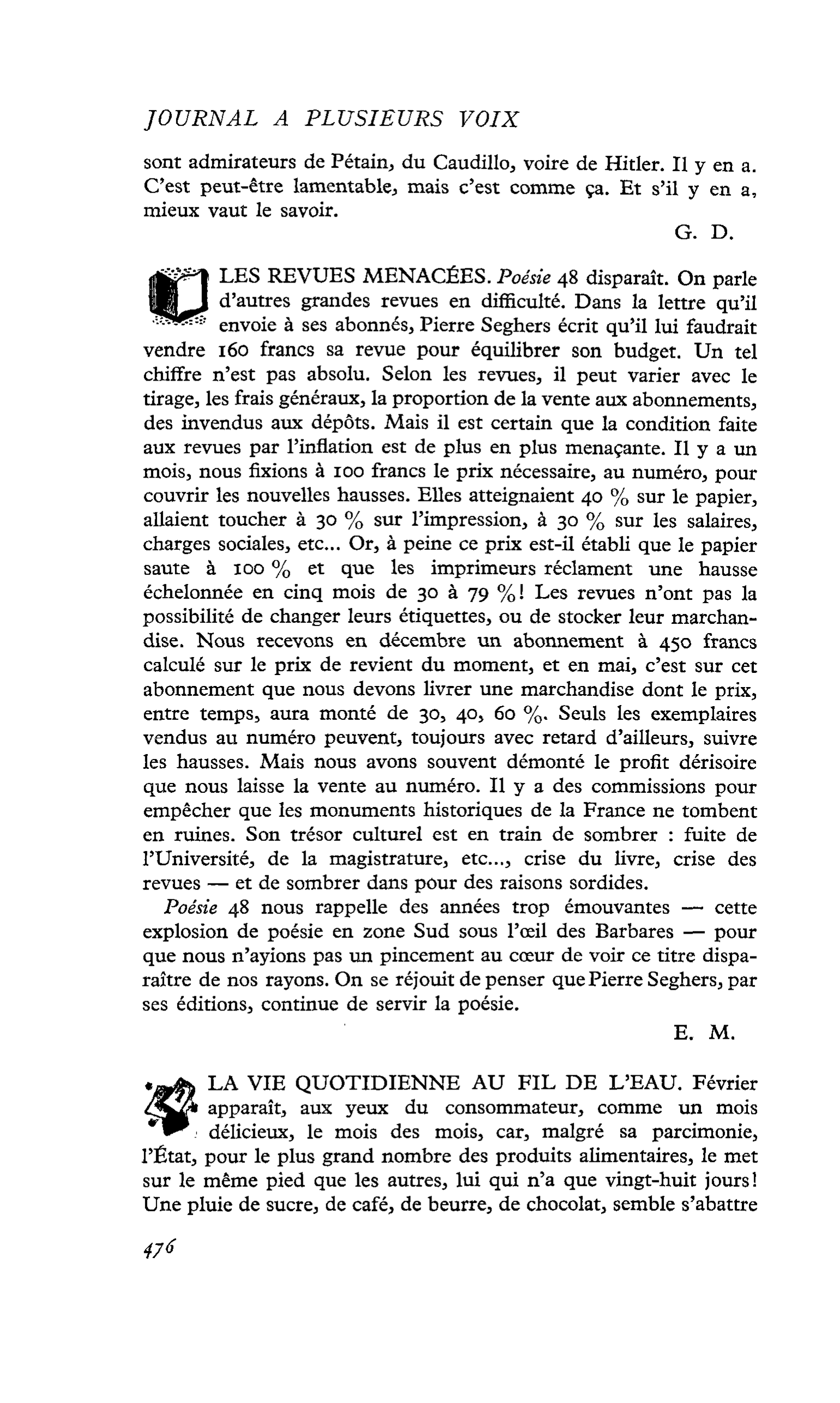 LES REVUES MENACÉES