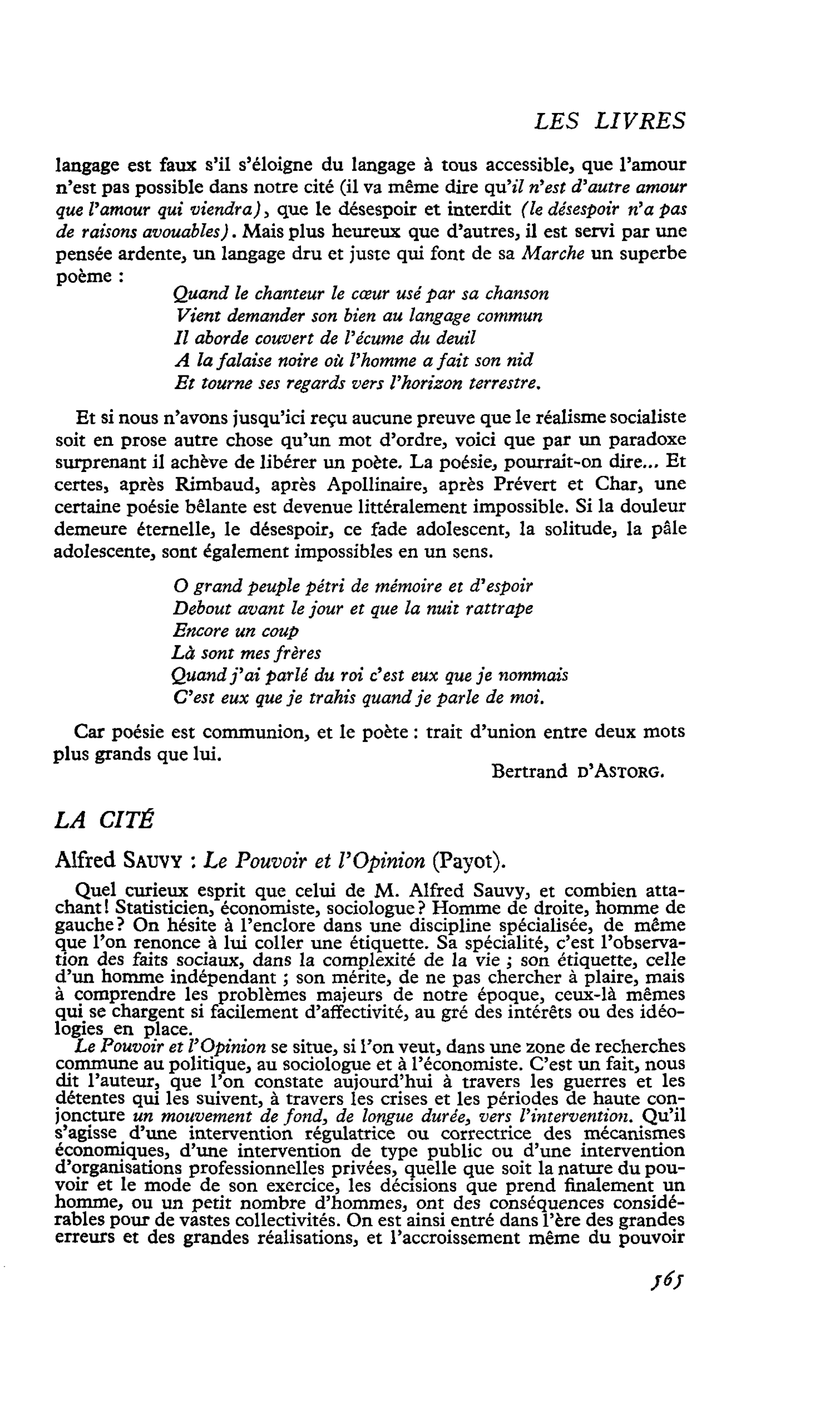 Alfred Sauvy : Le Pouvoir et l’Opinion